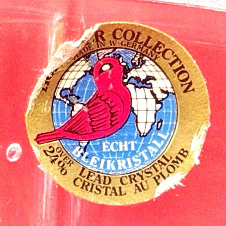 Vintage footed etched rose bowl crystal glass trinket candy dish - Image 6