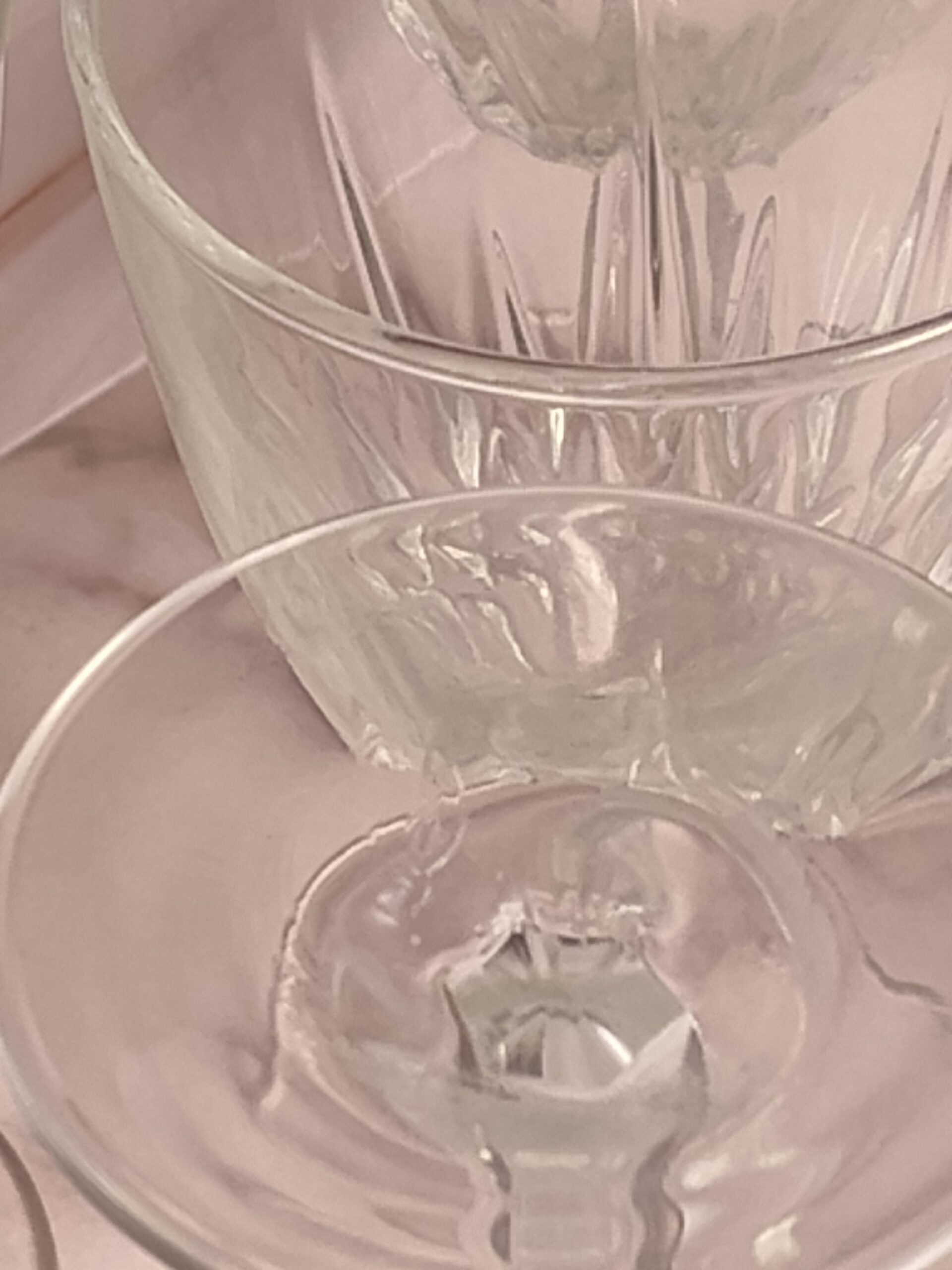 Vintage 1970s French Cut Crystal Wine Glasses Set of 5 Elegant Stemware - Image 5