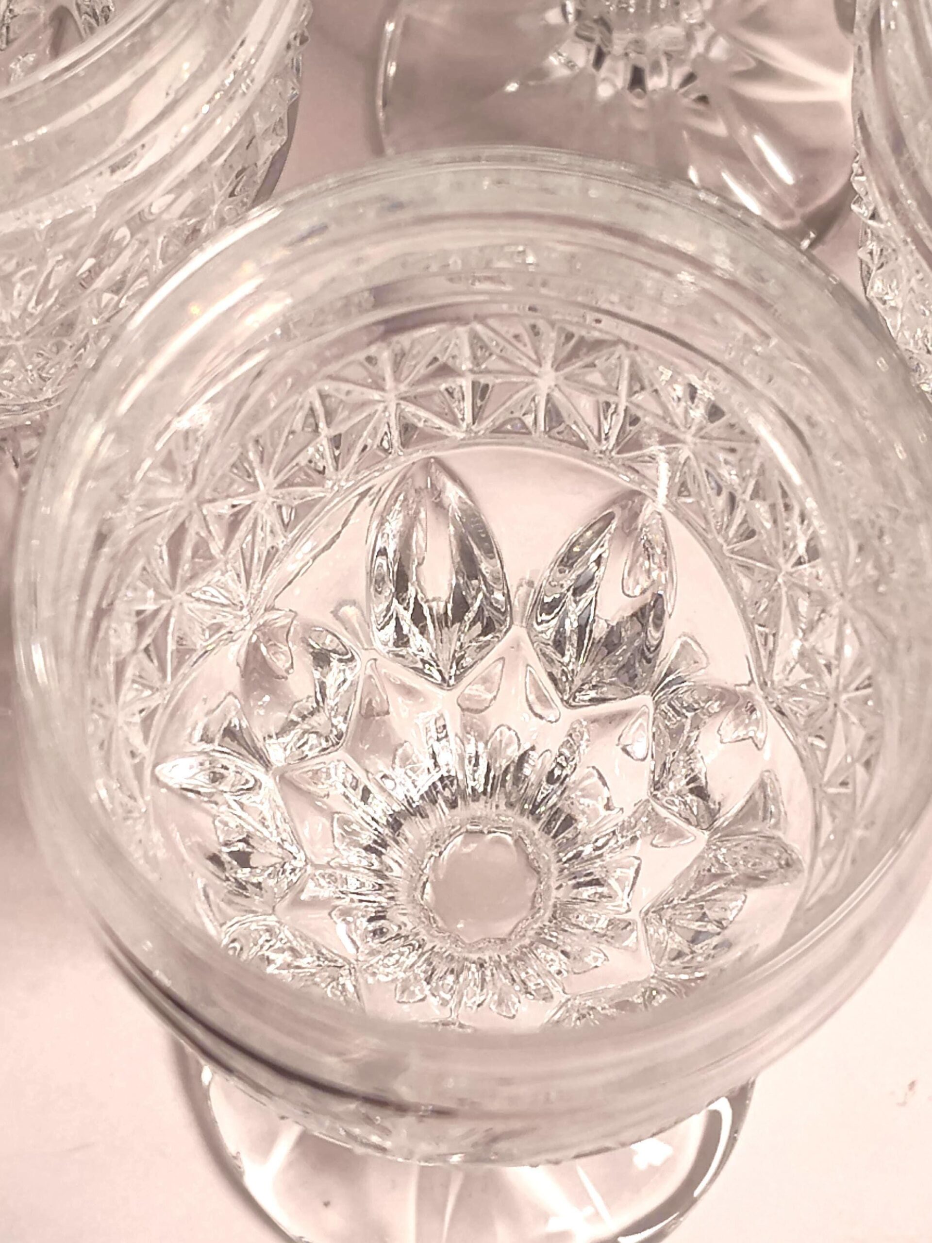 Vintage Crystal dAdriana Luna Clear Claret Wine Glasses Set of 4 Cut Crystal Stemware 5.75" Tall - Image 3