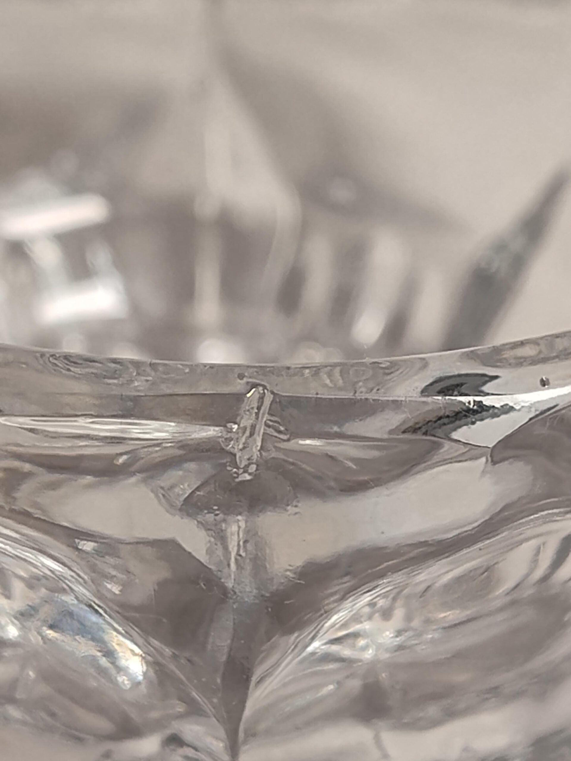 Vintage Cut Crystal Cream Sugar Set with Tray 3 Piece Lead Crystal Star Bottom Leaf Pattern Mid Century - Image 5