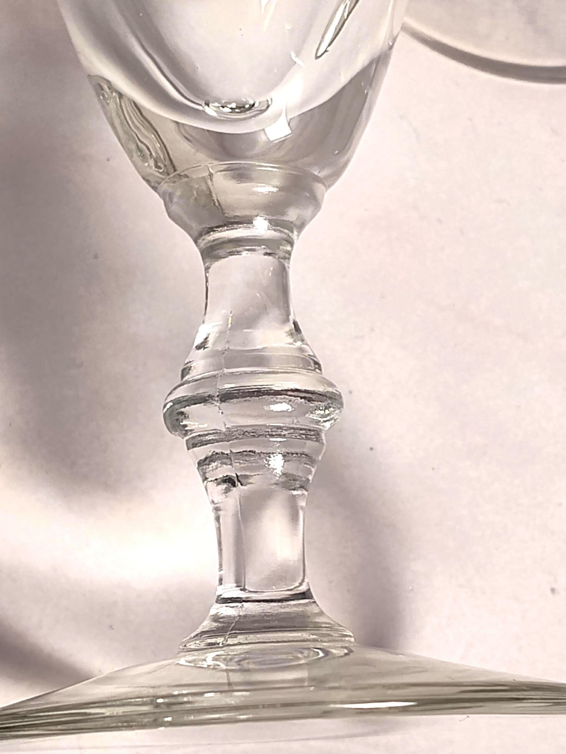 Vintage Clear Crystal Champagne Coupe Glasses Set of 3 Baluster Stem Cocktail Sherbet Stemware - Image 3