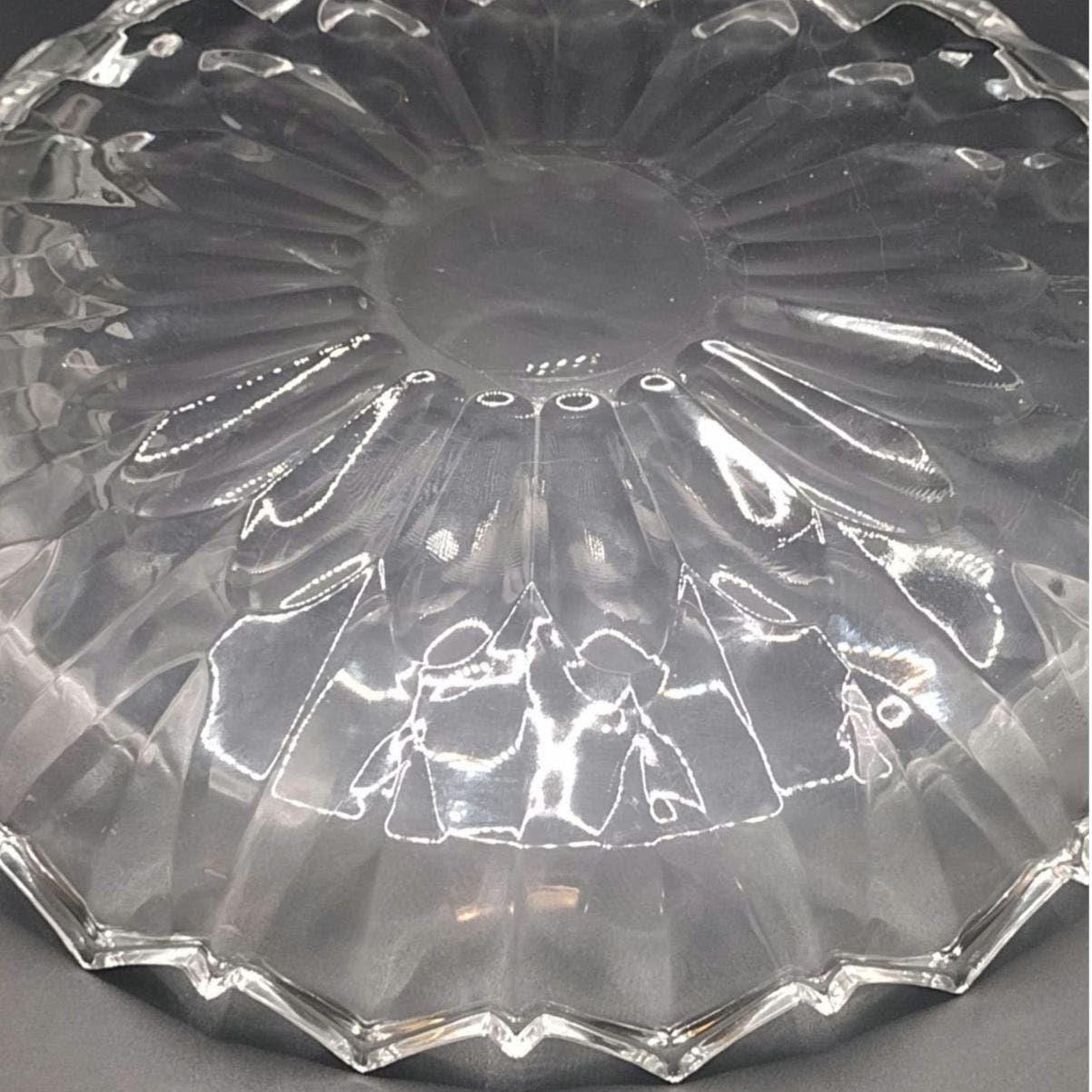 Vintage Clear Glass Sawtooth Edge Cake Plate 11 1/2" Serving Platter - Image 3