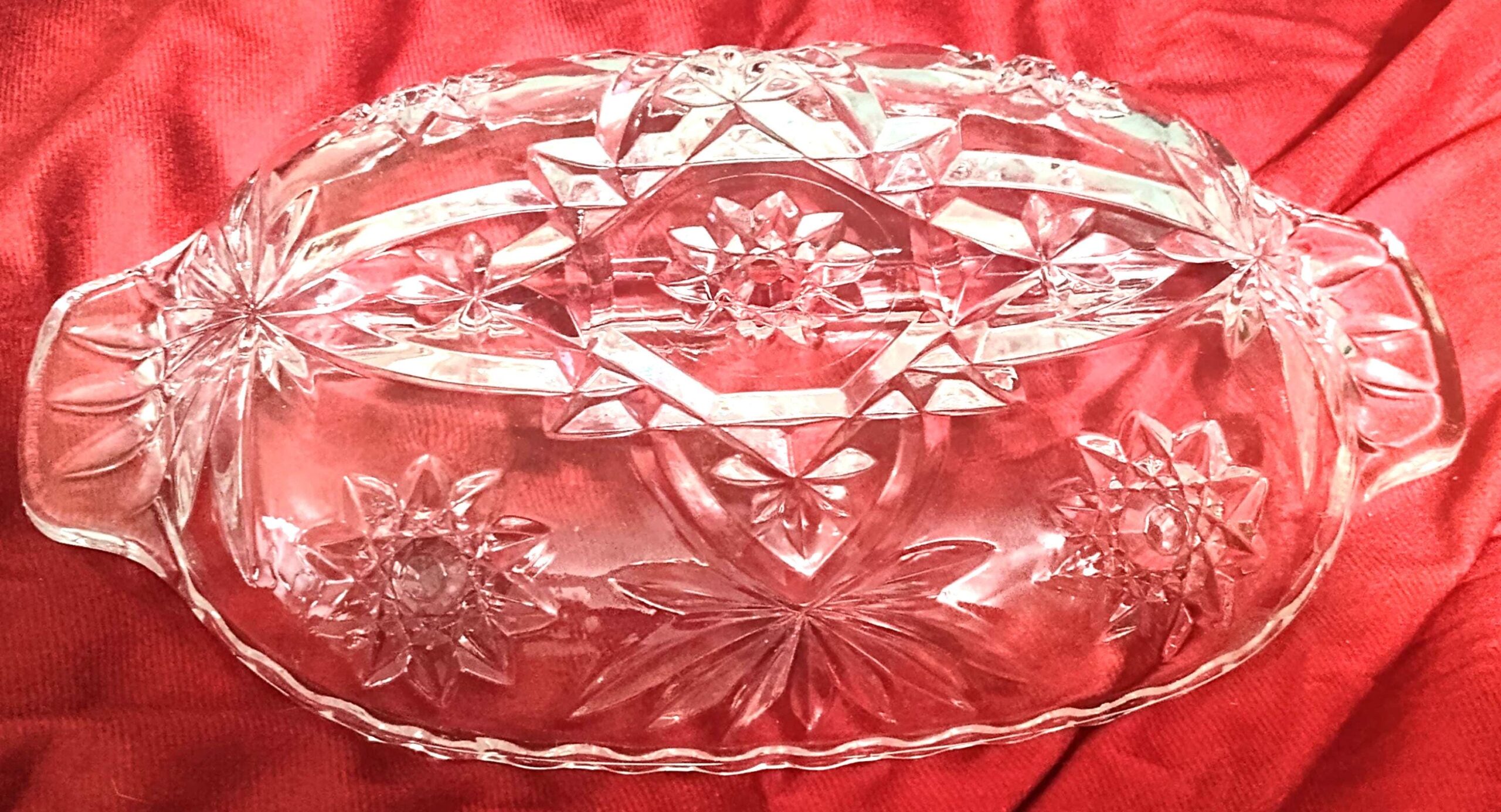 Vintage Anchor Hocking Clear Glass Star of David Divided Relish Dish 10 Inch - Image 2