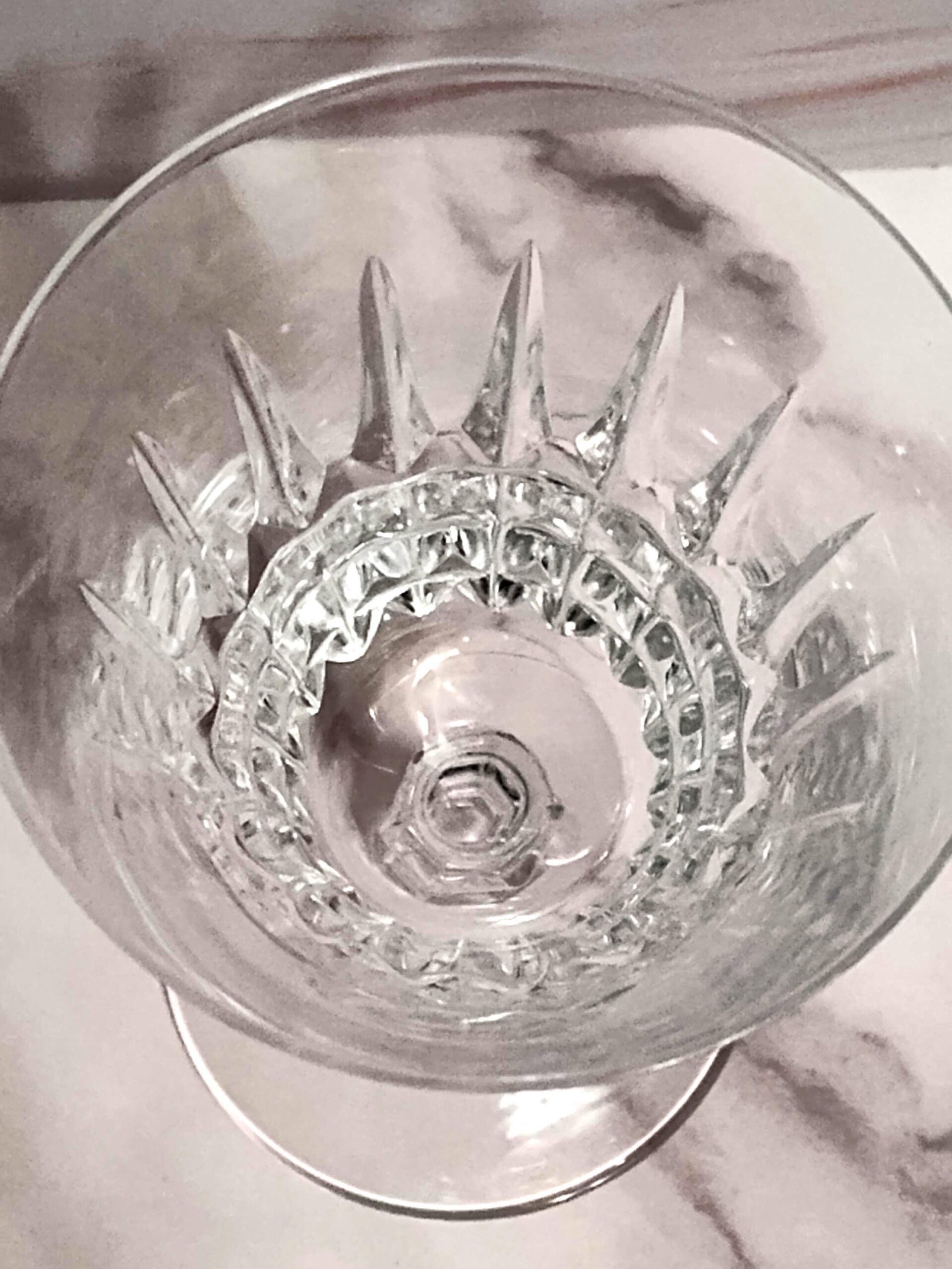 Vintage Cristal D'Arques Wine Glass: Tuileries Geometric Lead Crystal Stemware - Image 2