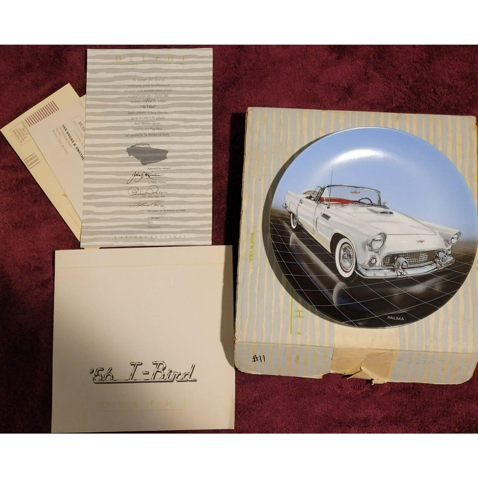 Vintage 1956 T-Bird Dream Machines Collector Plate Philip Palma Delphi Bradford Exchange Limited Edition - Image 4