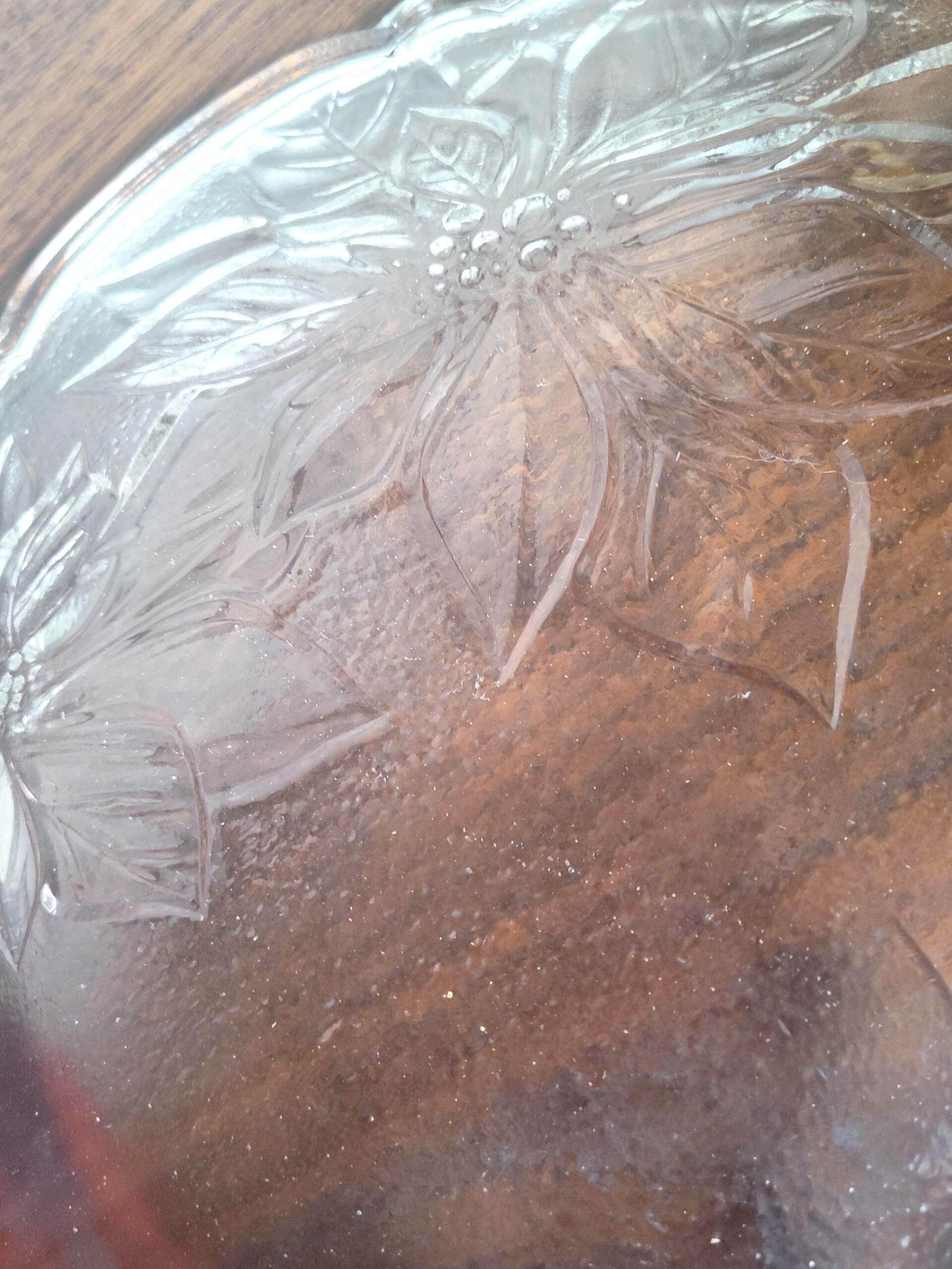 Vintage 1980s Gibson Holiday Time Poinsettia Clear Glass Serving Platter 13 Inch Christmas Holiday Decor - Image 5