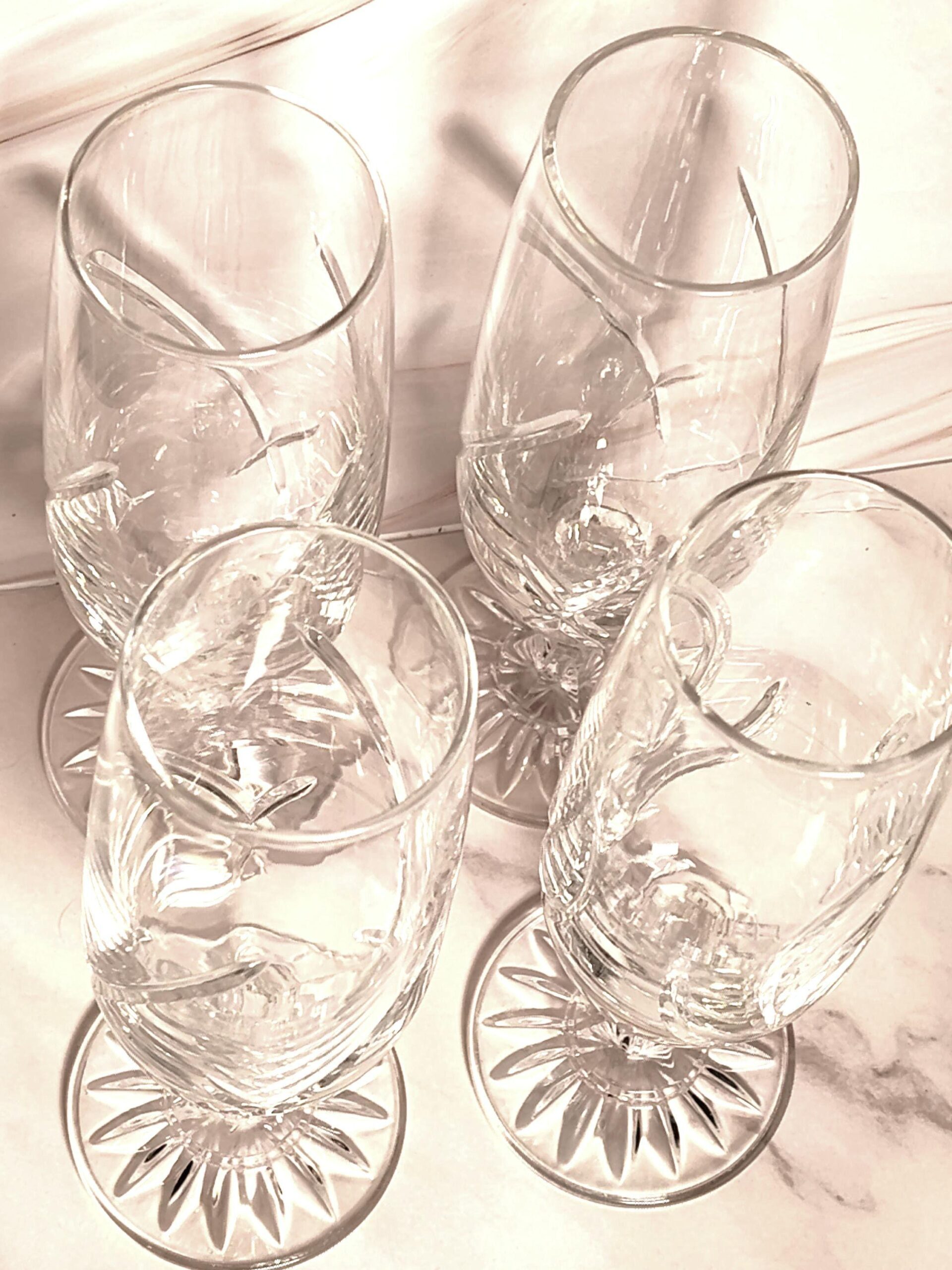 Cut Crystal Champagne Glasses, Set of 4 - Image 2