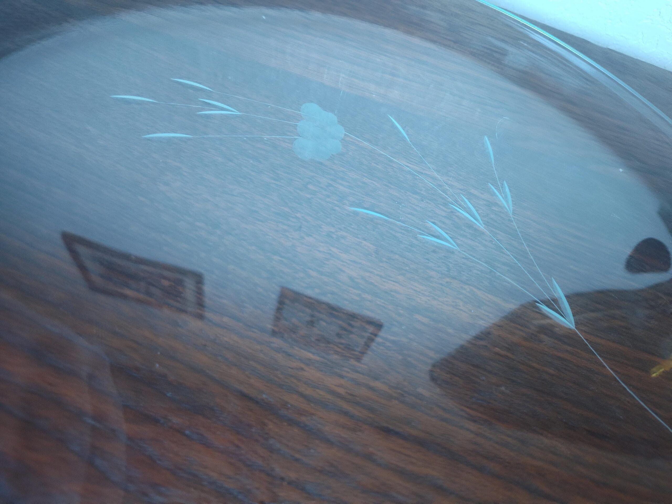 Vintage Mid Century Modern Wheat Pattern Frosted Glass Serving Platter 16 1/2" Oversized - Image 5