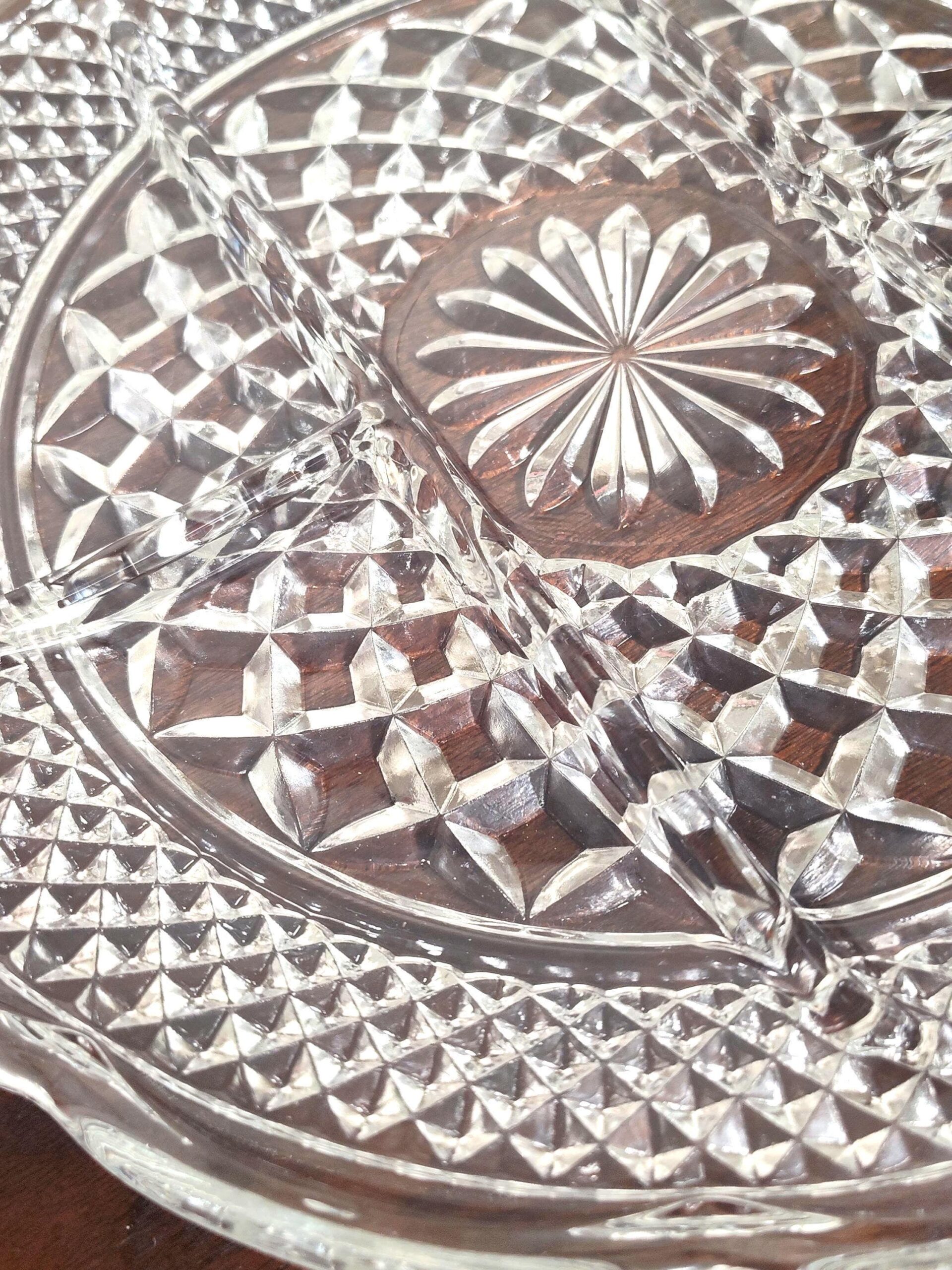 Vintage 1970s Anchor Hocking Wexford Clear Glass 5-Part Relish Dish Divided Serving Tray 11 Inch - Image 3