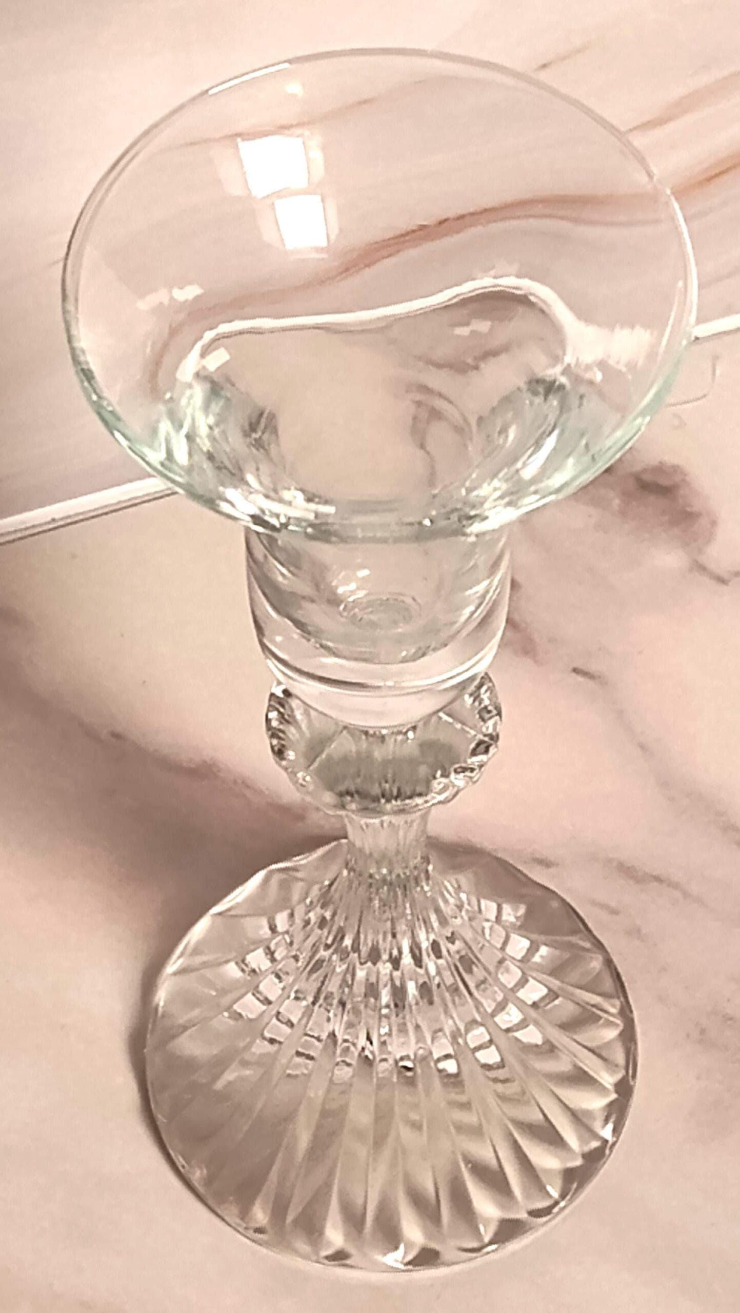 Vintage 1980s Mikasa The Ritz Crystal Candle Holder Starburst Base Trumpet Top Elegant Vintage - Image 2