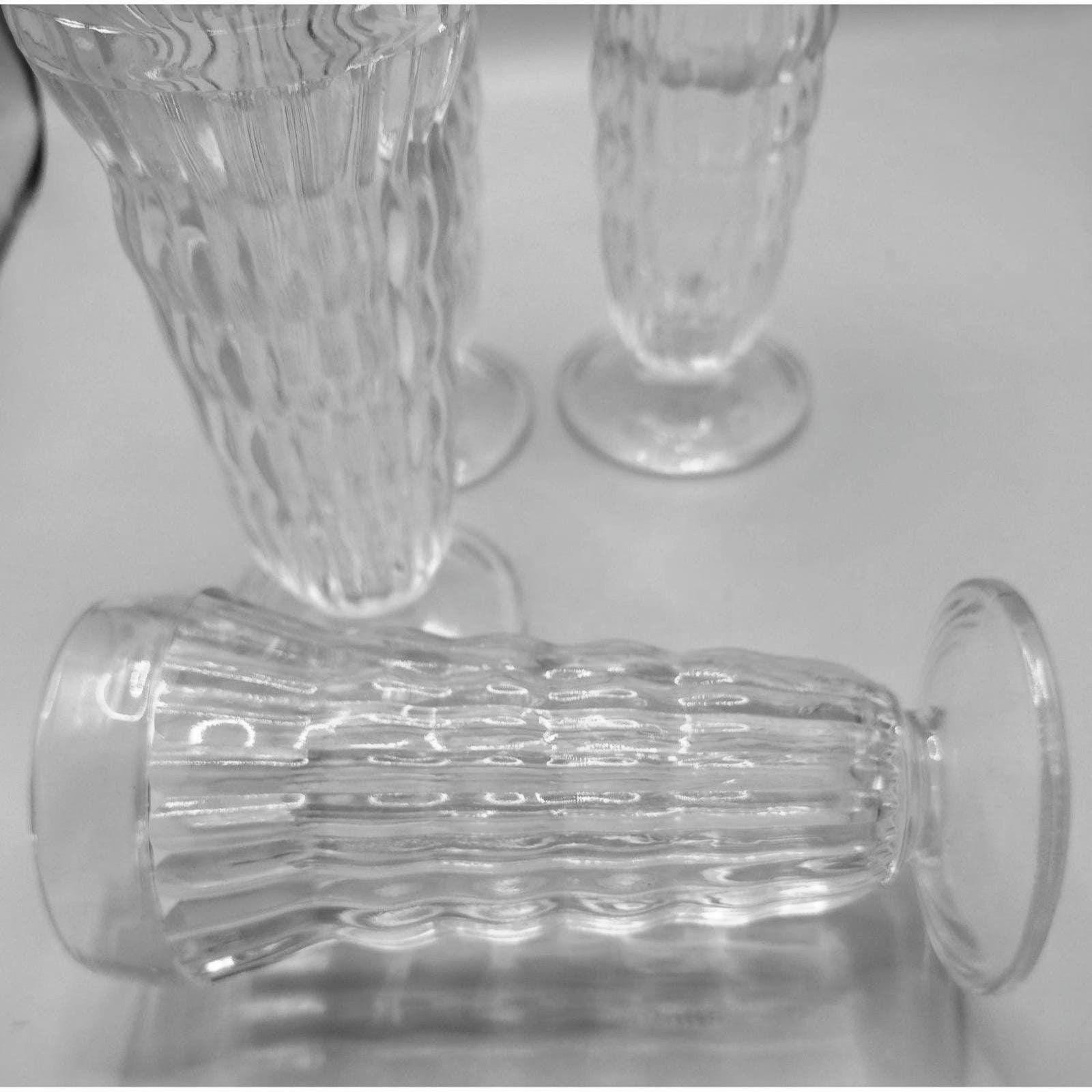 Vintage Jeannette Sundae Parfait Ice Cream Footed Glasses Set of 4 - Image 3