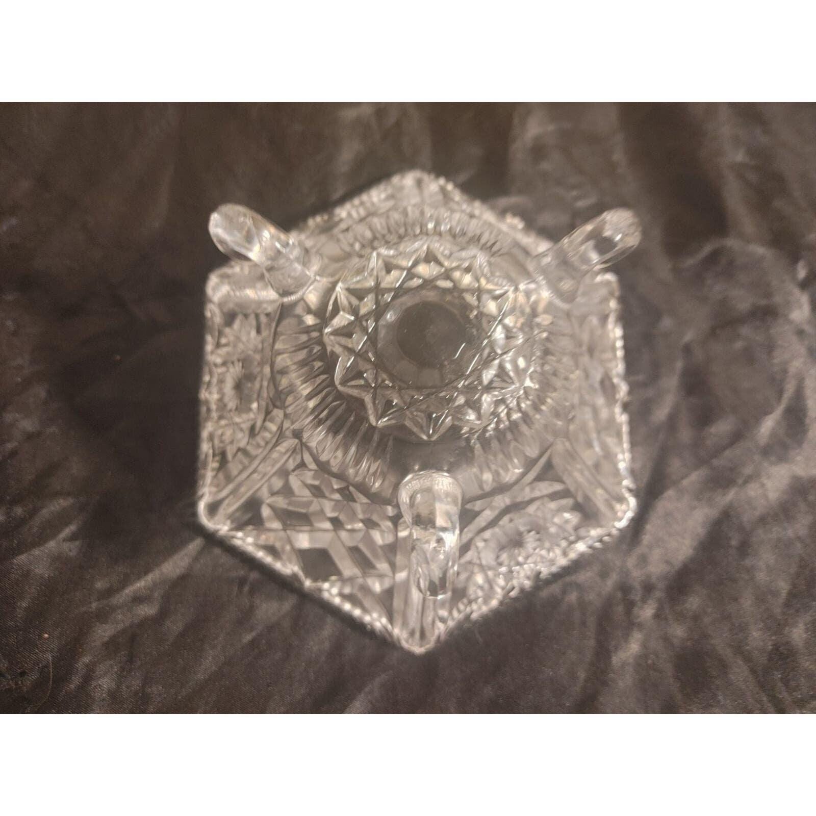 Vintage American Brilliant Hexagon Footed Candy Dish - Image 2