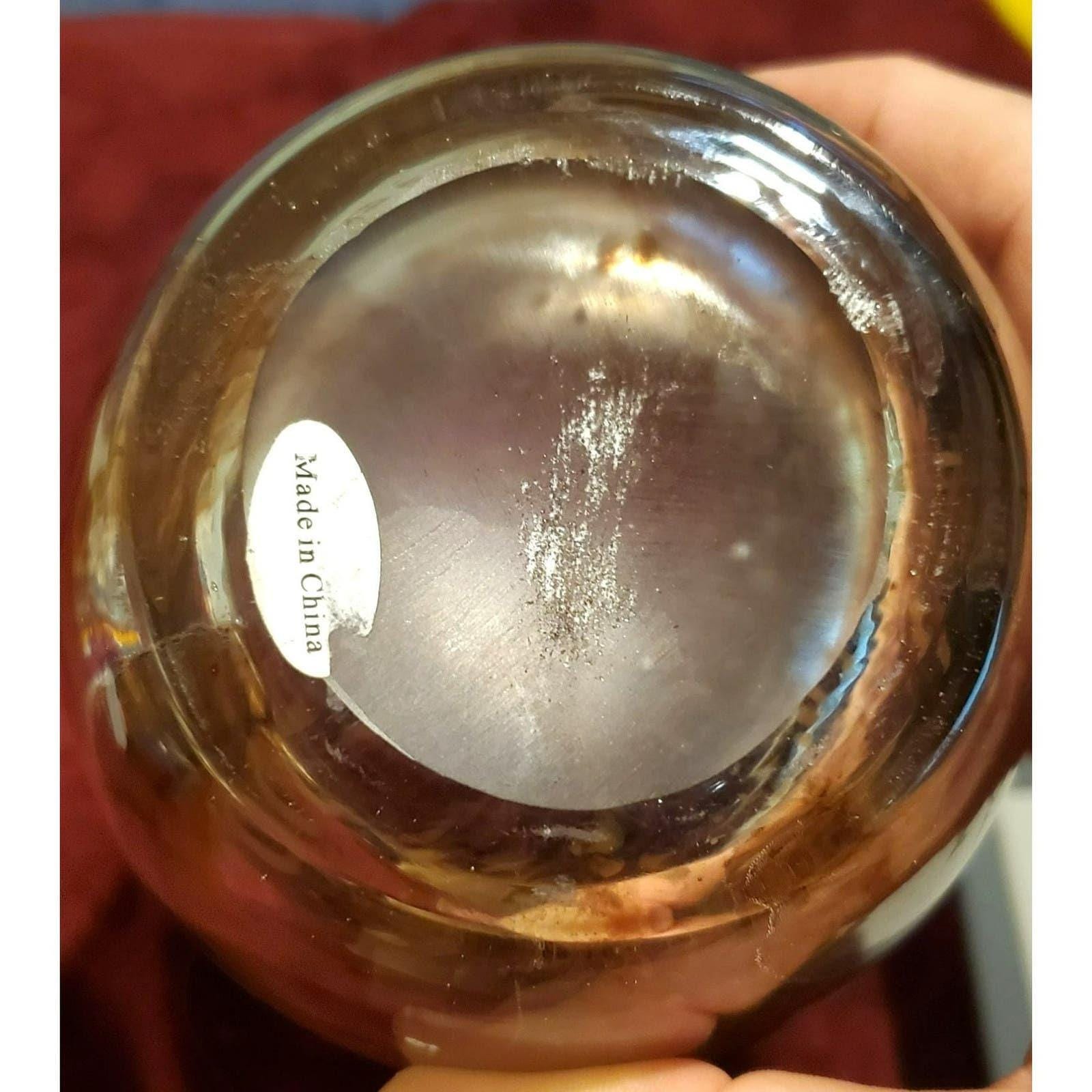 Vintage Unique Vintage Hand Made Brown Swirl Glass Vase 11.5" - Image 4