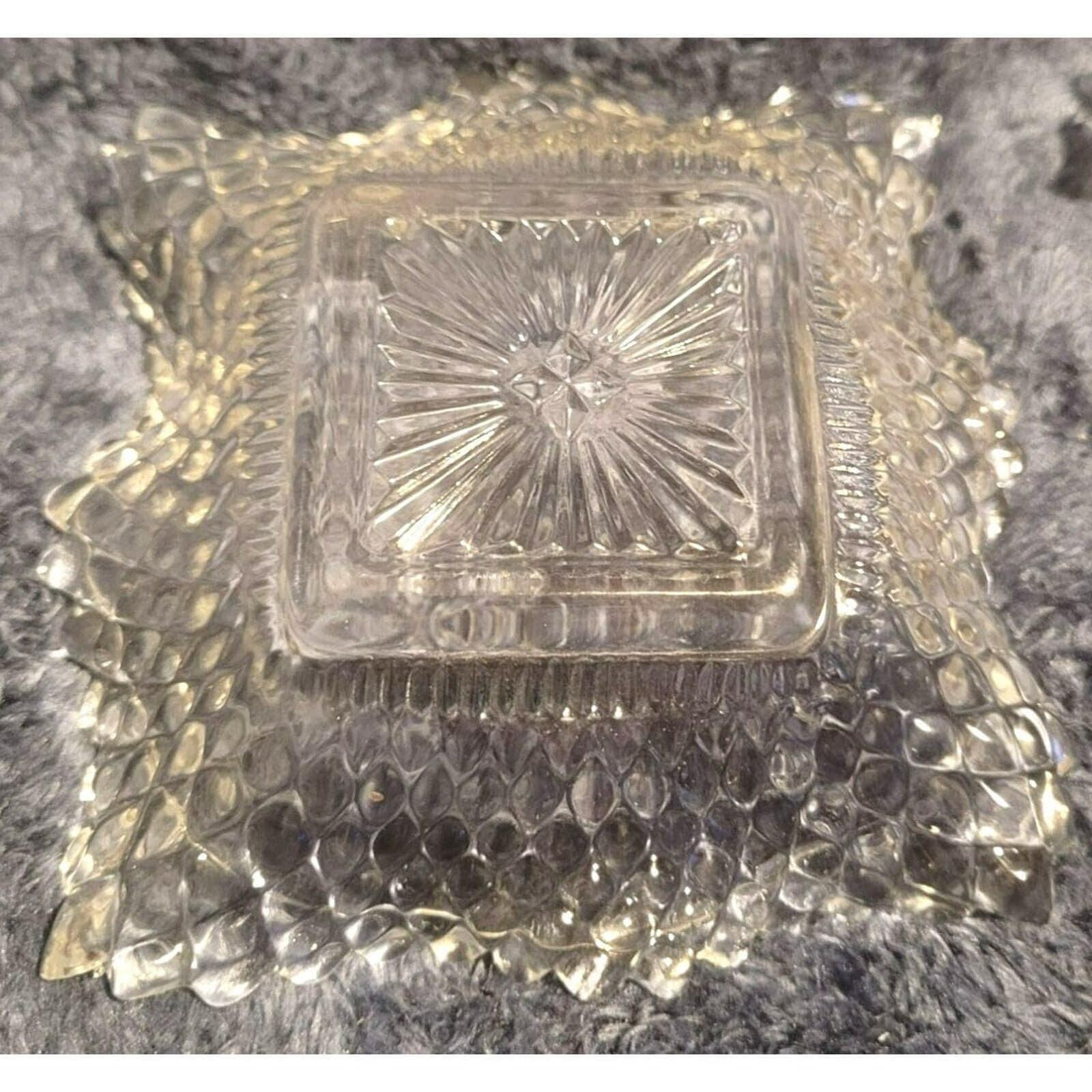 Vintage Clear Indiana Glass Hobnail Diamond Pattern Wavy Ashtray (Set of 2) - Image 3