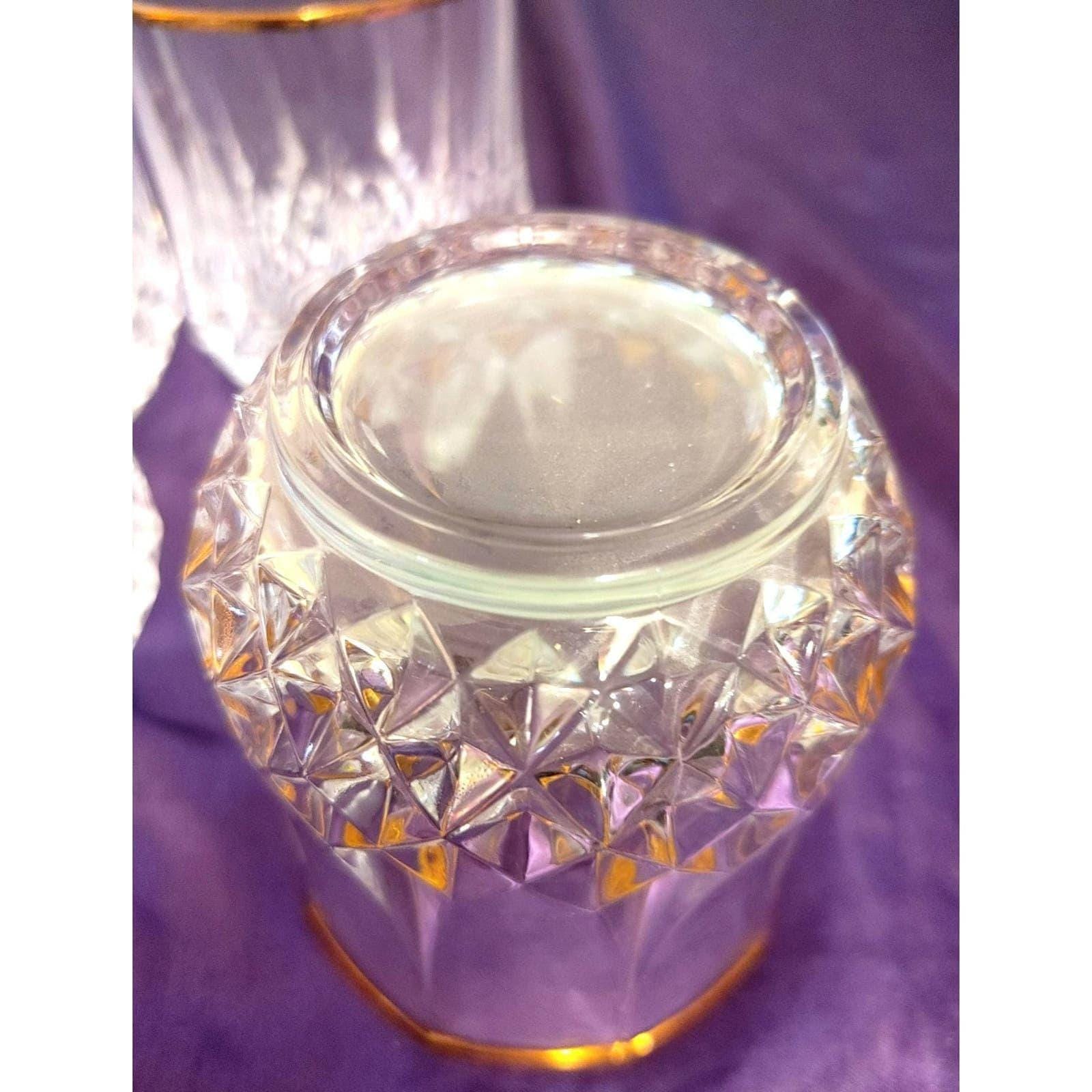 Vintage Cristal dArques Durand, Longchamp Crystal 3 3/4" Gold Rimmed Set of 4 - Image 3