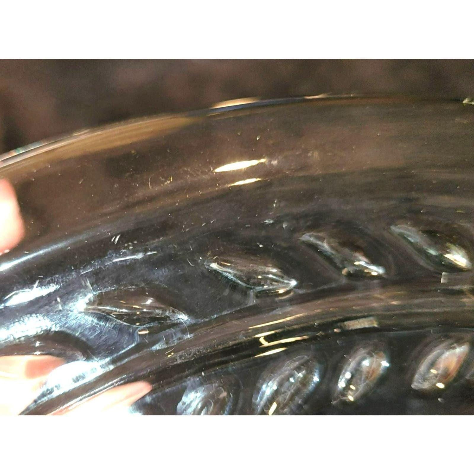 Vintage Set of 4 Vintage Federal Glass Snack Trays Platter Wheat Fern Pattern Homestead - Image 6