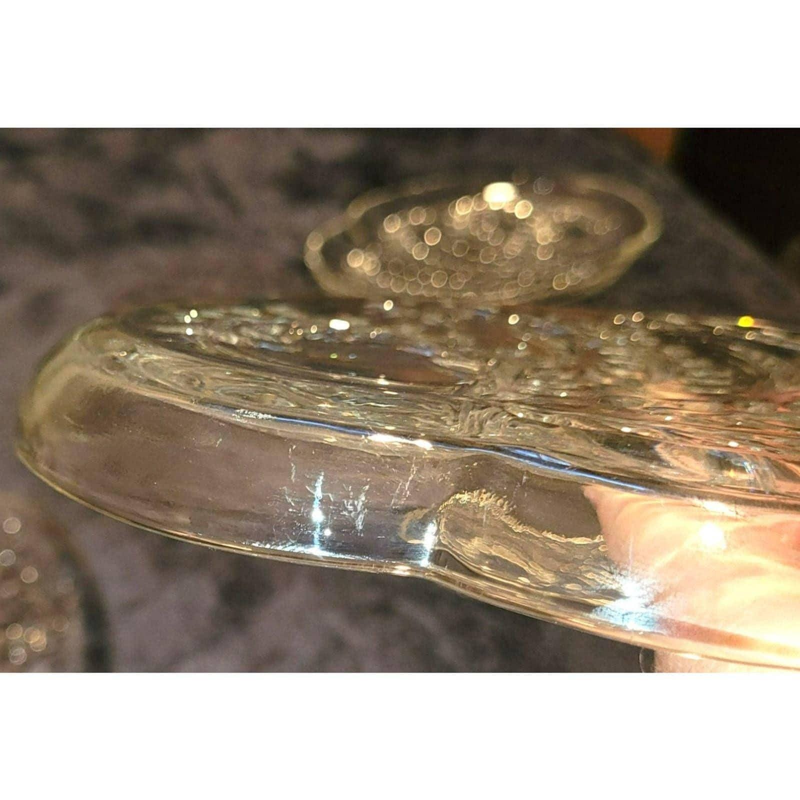 Vintage Set of 4 Vintage Federal Glass Snack Trays Platter Wheat Fern Pattern Homestead - Image 10