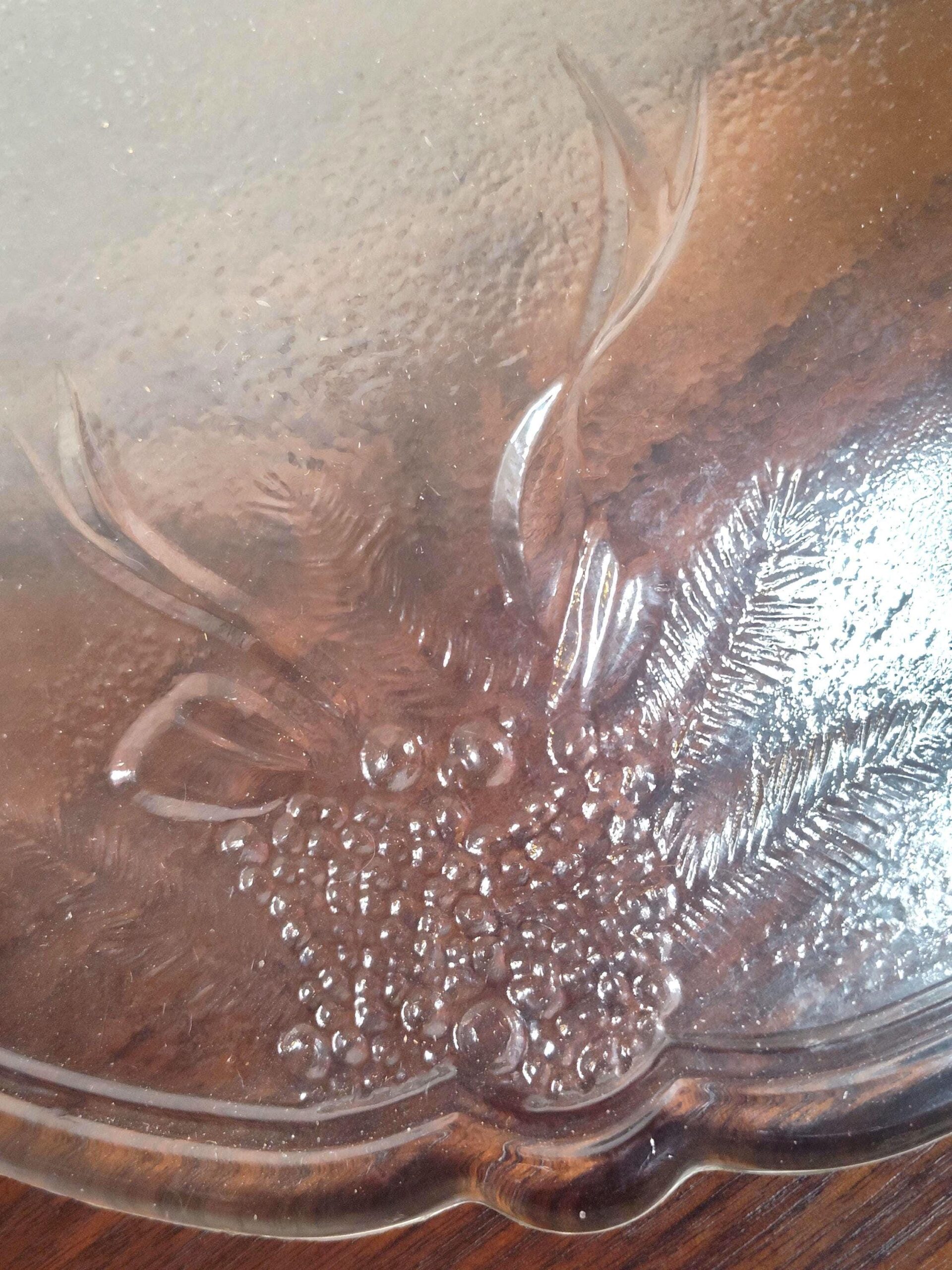 Vintage 1980s Gibson Holiday Time Poinsettia Clear Glass Serving Platter 13 Inch Christmas Holiday Decor - Image 3