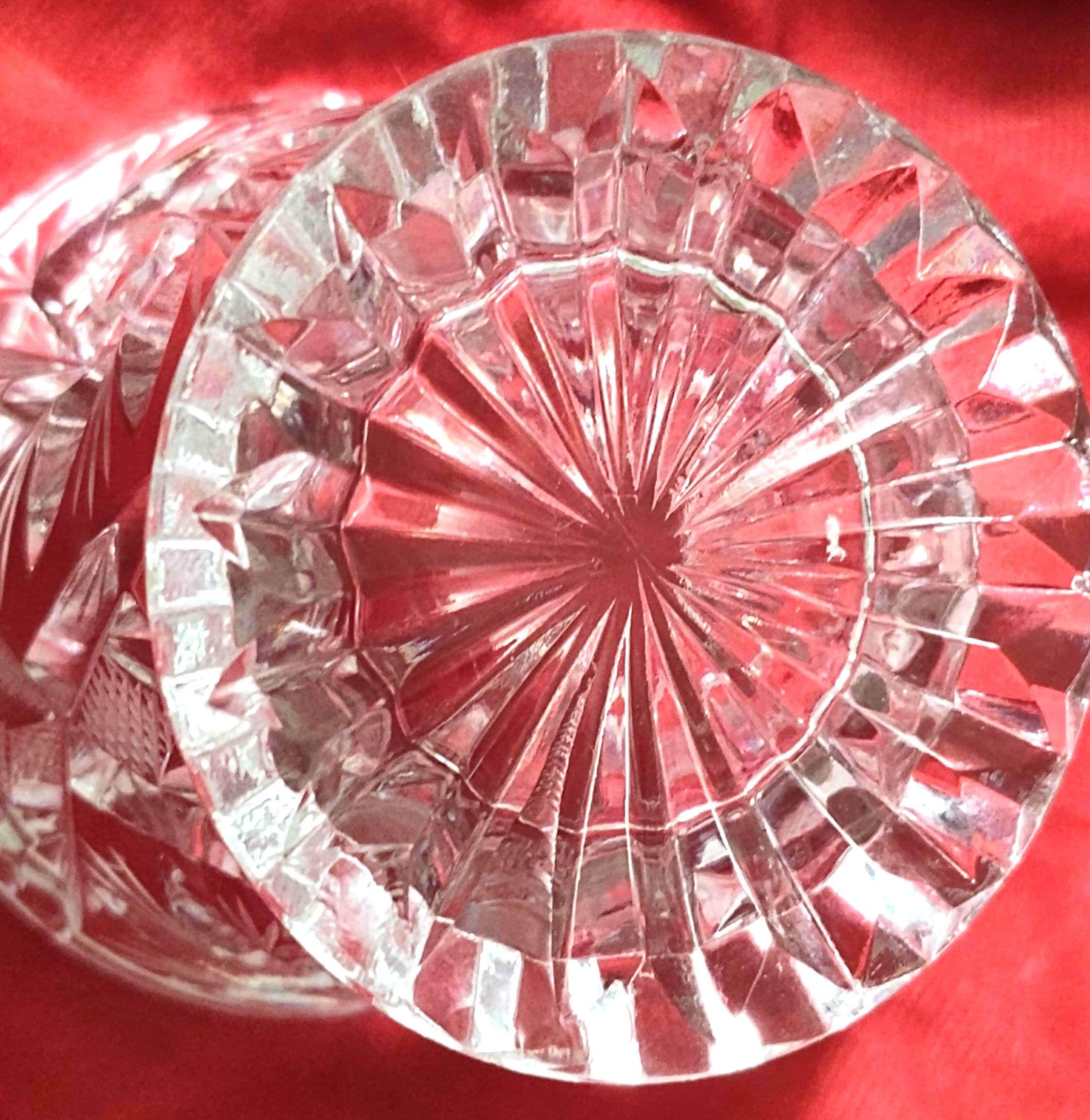 Vintage 1970s Lead Crystal Creamer & Sugar Bowl (no lid) Pinwheels Design - Image 2