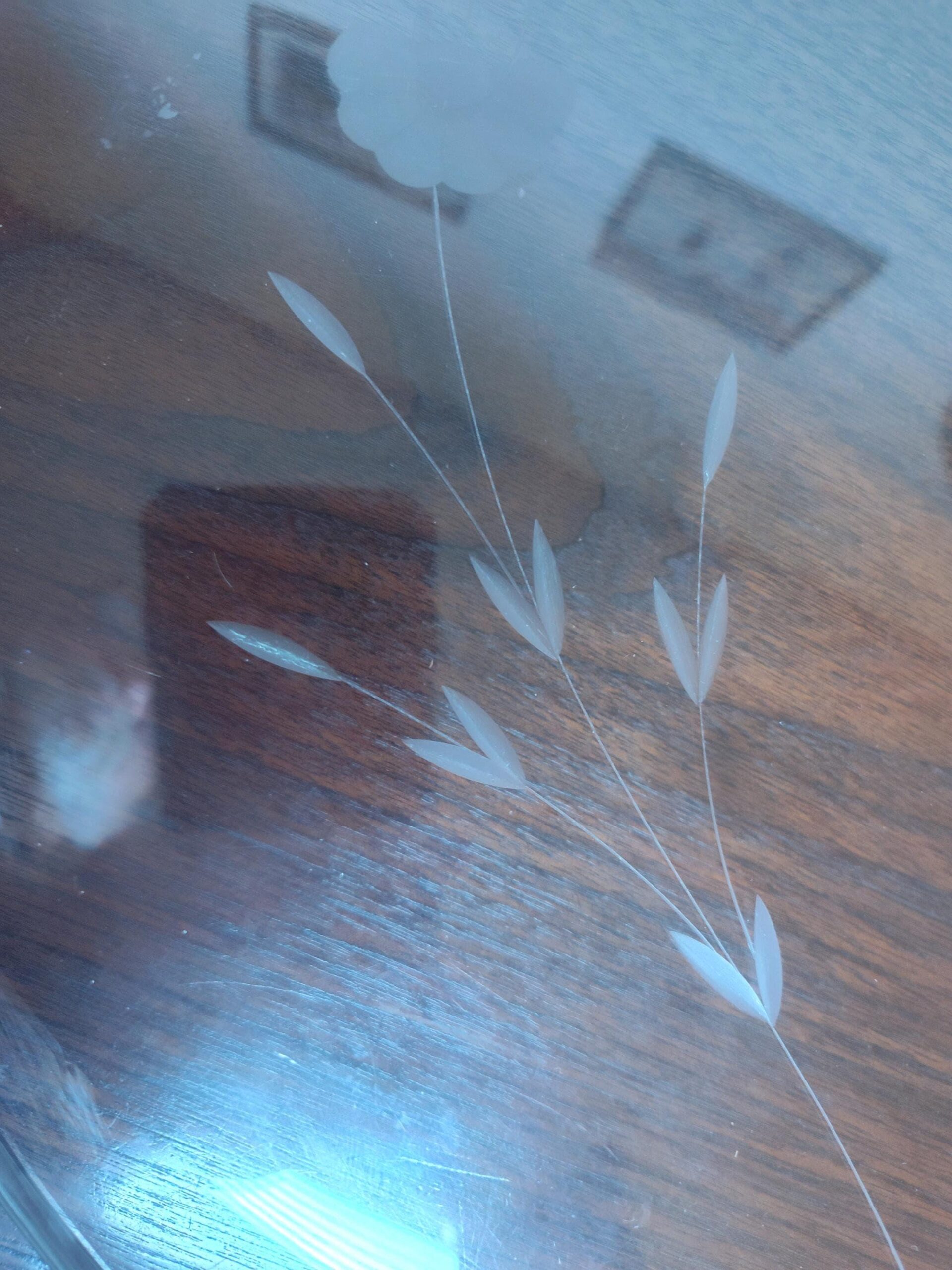 Vintage Mid Century Modern Wheat Pattern Frosted Glass Serving Platter 16 1/2" Oversized - Image 3