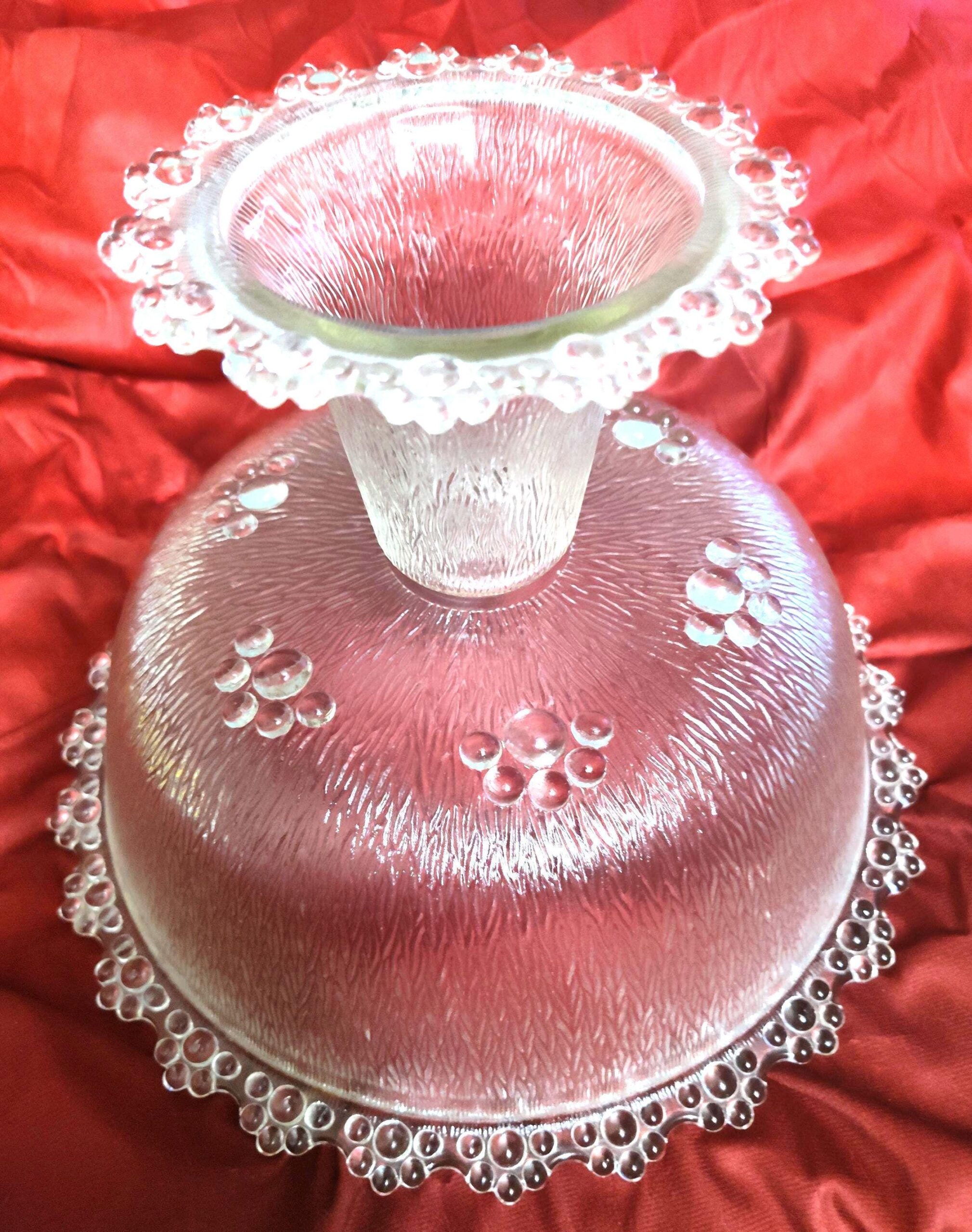 Masserini Barocco Footed Punch Bowl: Italian Textured Glass Mid Century Centerpiece - Image 2