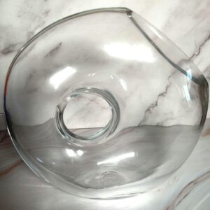 Vintage Crystal Cornucopia Horn of Plenty Vase Clear Glass 9 Inch