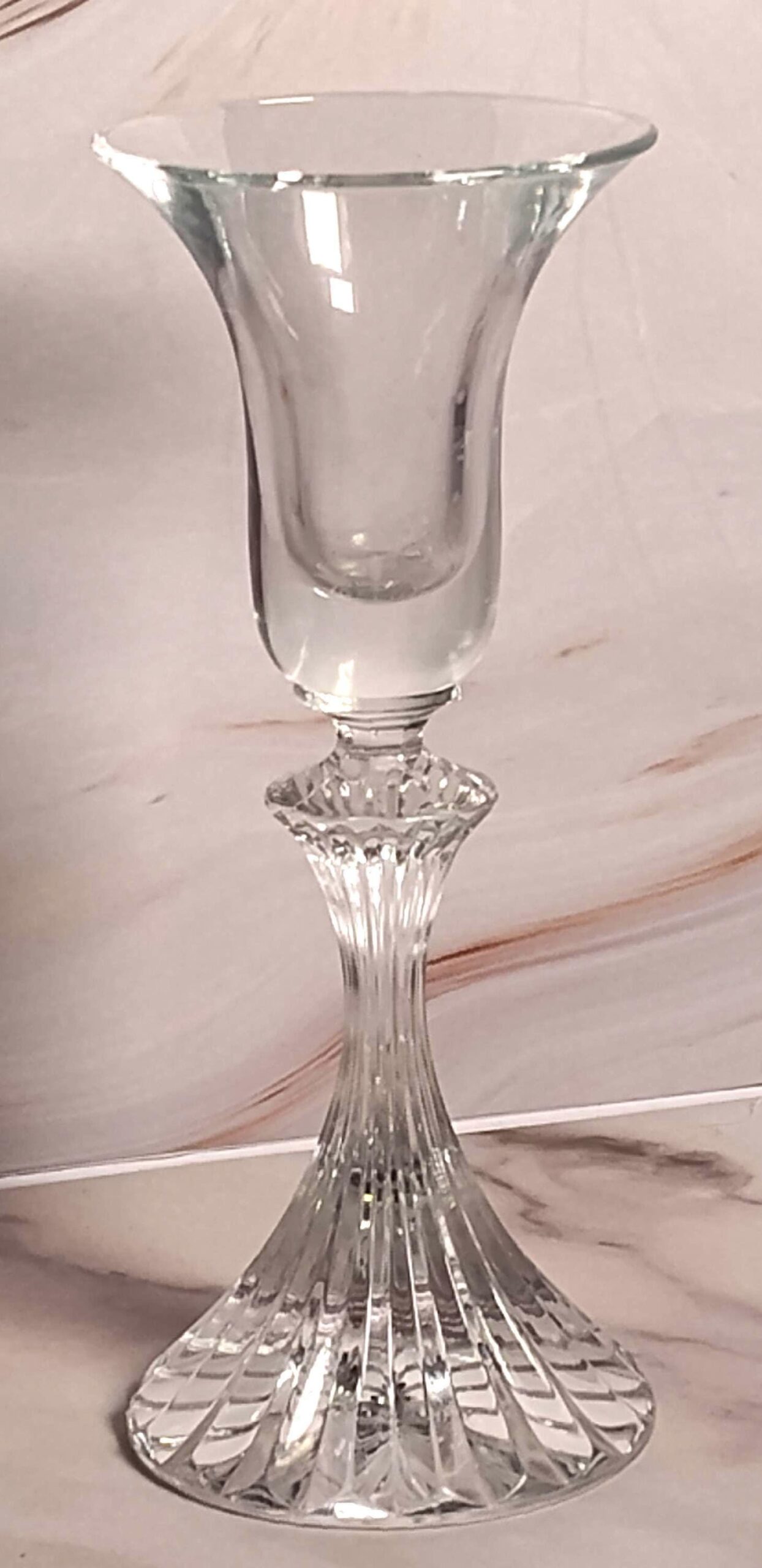 Vintage 1980s Mikasa The Ritz Crystal Candle Holder Starburst Base Trumpet Top Elegant Vintage