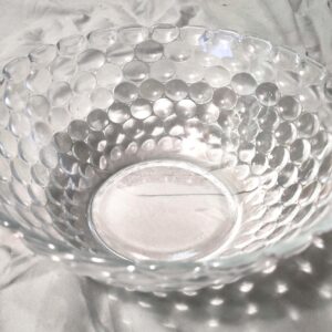 Vintage Indonesia bubble crystal clear glass bowl