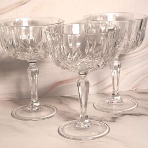 Vintage 1980s RCR Cristalleria Italiana Crystal Champagne Coupes Set of 3