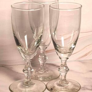 Vintage Clear Crystal Champagne Coupe Glasses Set of 3 Baluster Stem Cocktail Sherbet Stemware