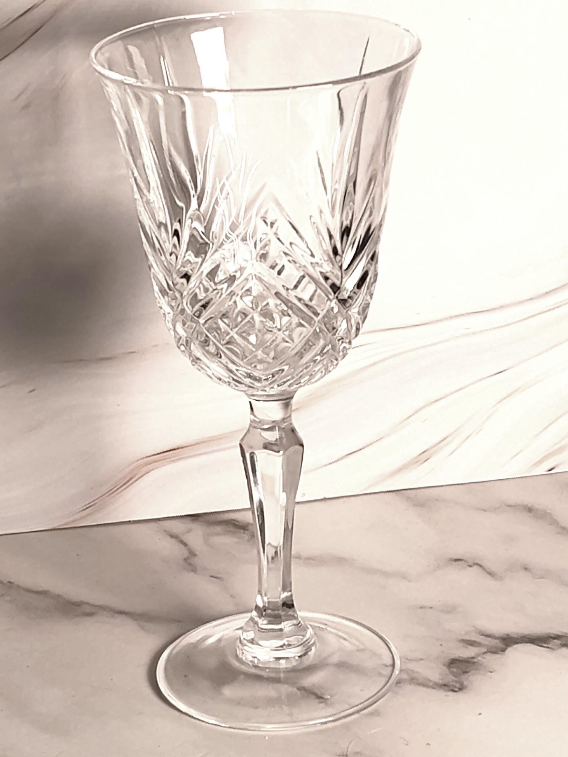 Vintage Cristal D Arques Durand Masquerade Claret Wine Glass 7 1/2" French Crystal