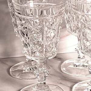 Vintage Royal Crystal Rock London Pattern Wine Glasses Set of 4 Lead Crystal