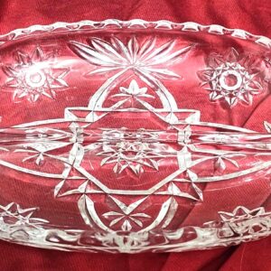 Vintage Anchor Hocking Clear Glass Star of David Divided Relish Dish 10 Inch