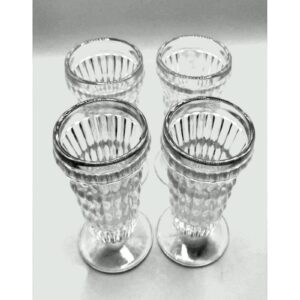 Vintage Jeannette Sundae Parfait Ice Cream Footed Glasses Set of 4