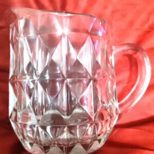 Vintage Jeannette Glass Co. Windsor Diamond Crystal Flat Creamer Pitcher