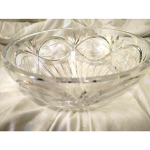 Vintage Crystal Serving Bowl, 9 1/2 Diameter