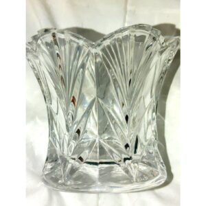 Vintage deep cut crystal candle holder 1970s 3 tall