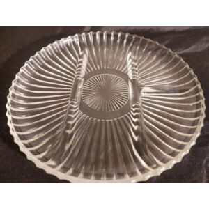 Vintage Indiana Glass 4 section relish tray. 10 diameter