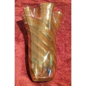 Vintage Unique Vintage Hand Made Brown Swirl Glass Vase 11.5"