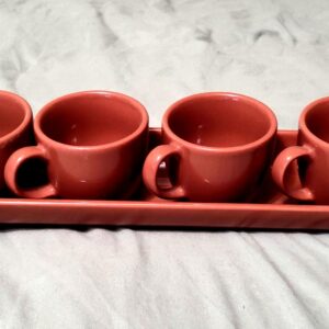 Claude Shuride Tuscany Terra Cotta Tea Cups (Set of 6 cups and carrier)