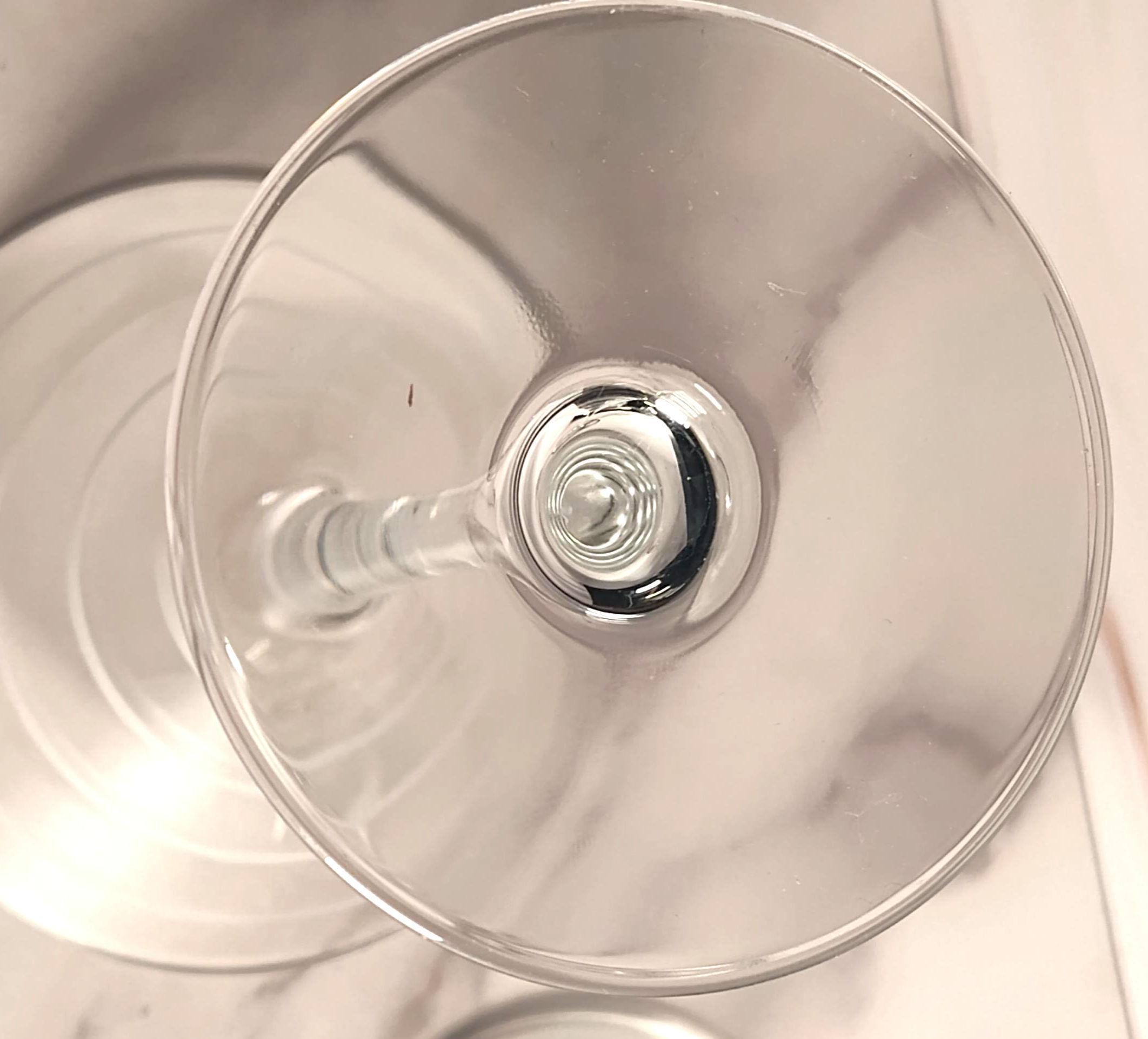 Vintage Mikasa Cheers Martini Glasses Set of 2 Clear Crystal Etched Horizontal Lines 7 1/2" Cocktail Stemware Barware - Image 2