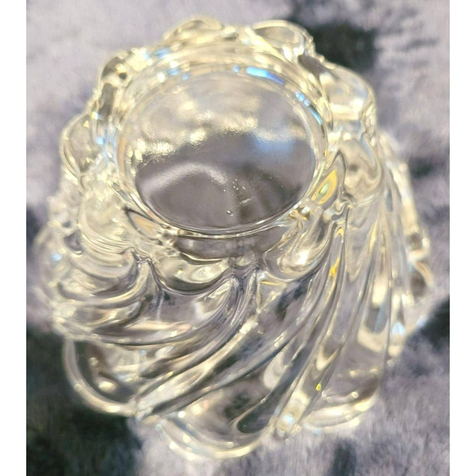 Vintage Mikasa Crystal Peppermint Swirl Candle Votive Holder - Image 4