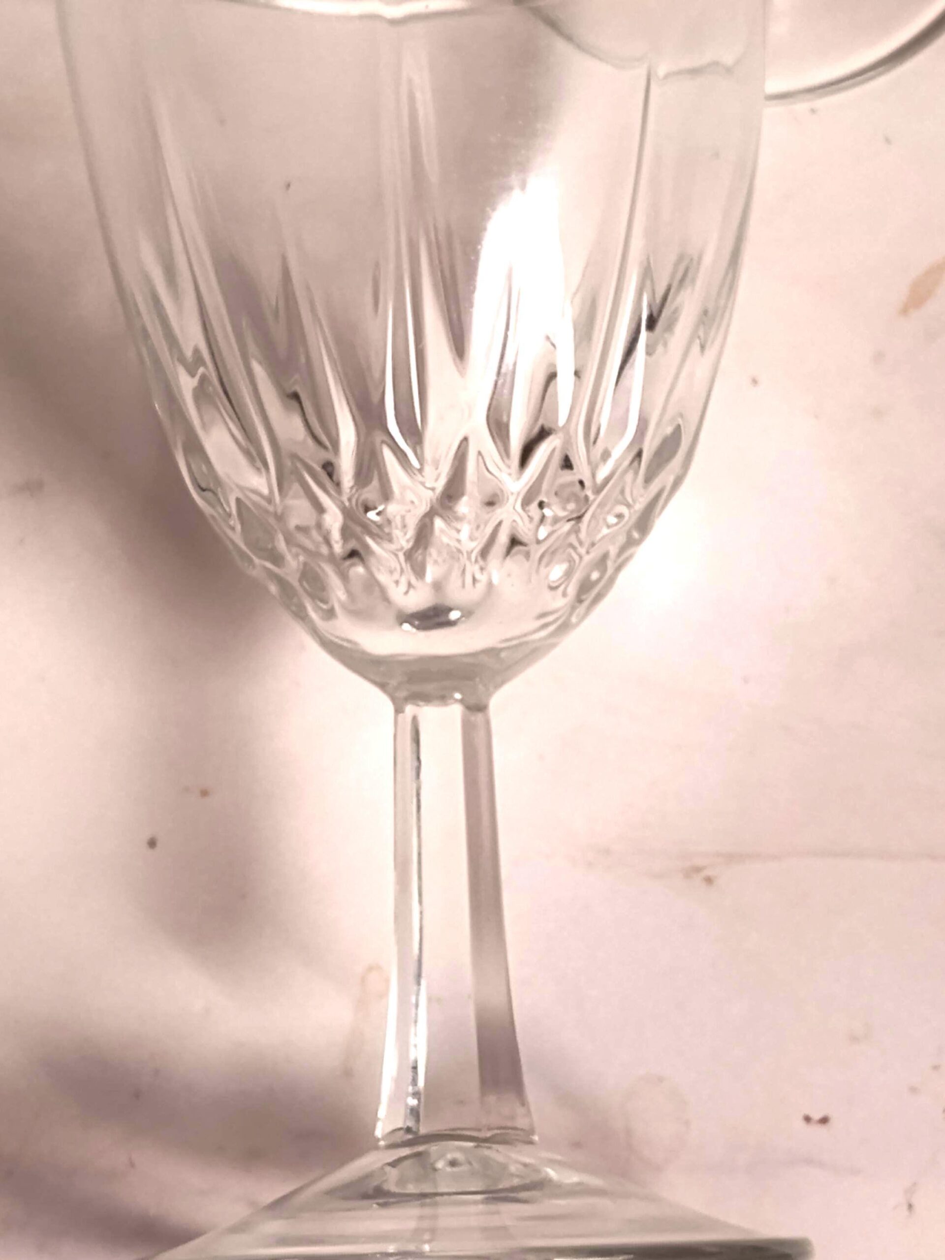 Vintage 1970s French Cut Crystal Wine Glasses Set of 5 Elegant Stemware - Image 3