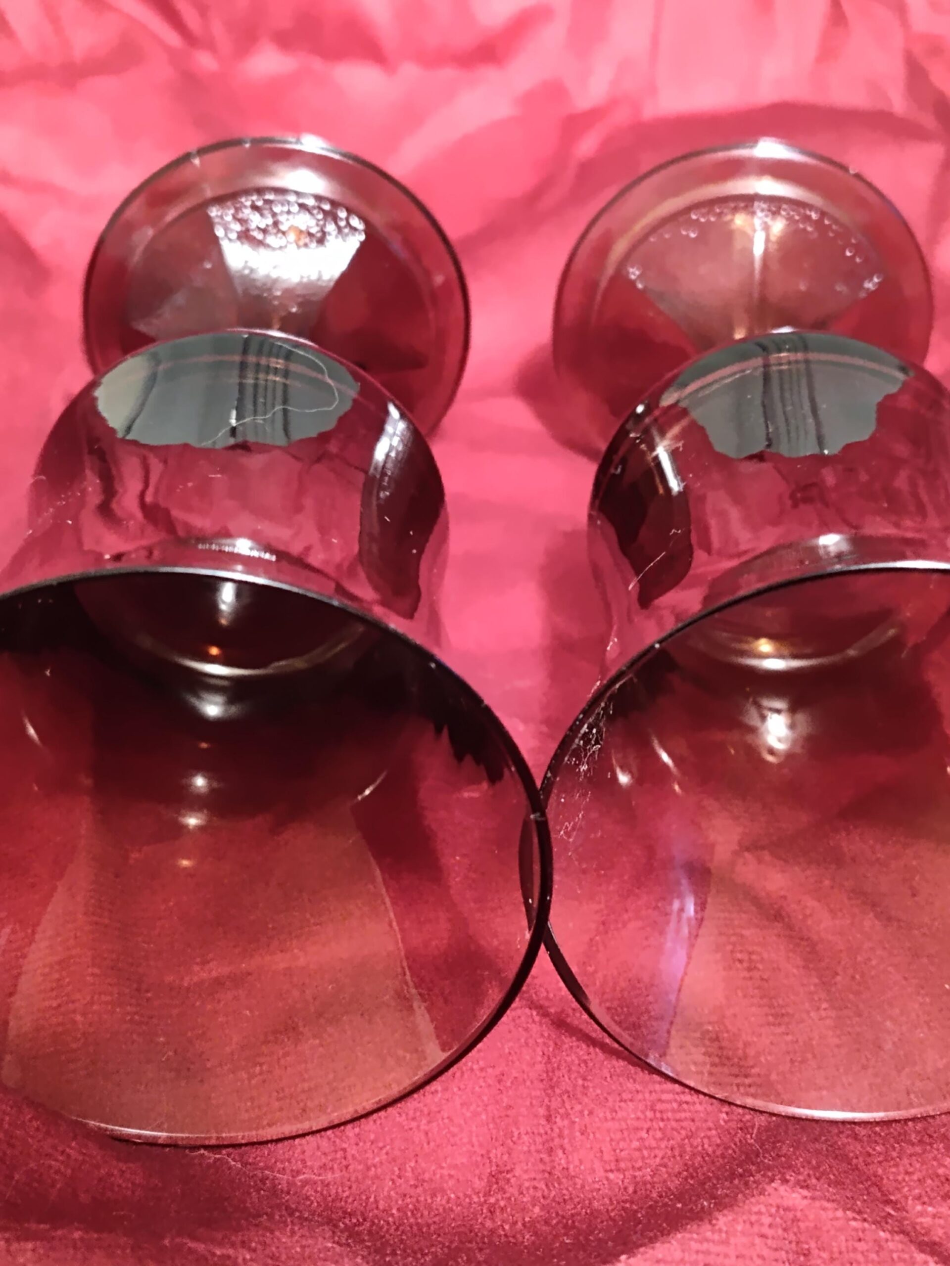 Vintage Fostoria Misty Brown Claret Wine Glasses Pair Set of 2 Stemware - Image 3
