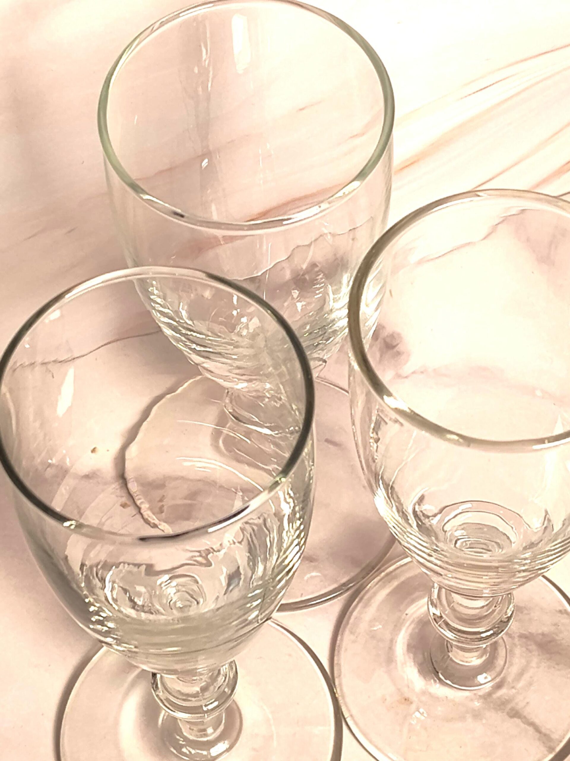 Vintage Clear Crystal Champagne Coupe Glasses Set of 3 Baluster Stem Cocktail Sherbet Stemware - Image 2