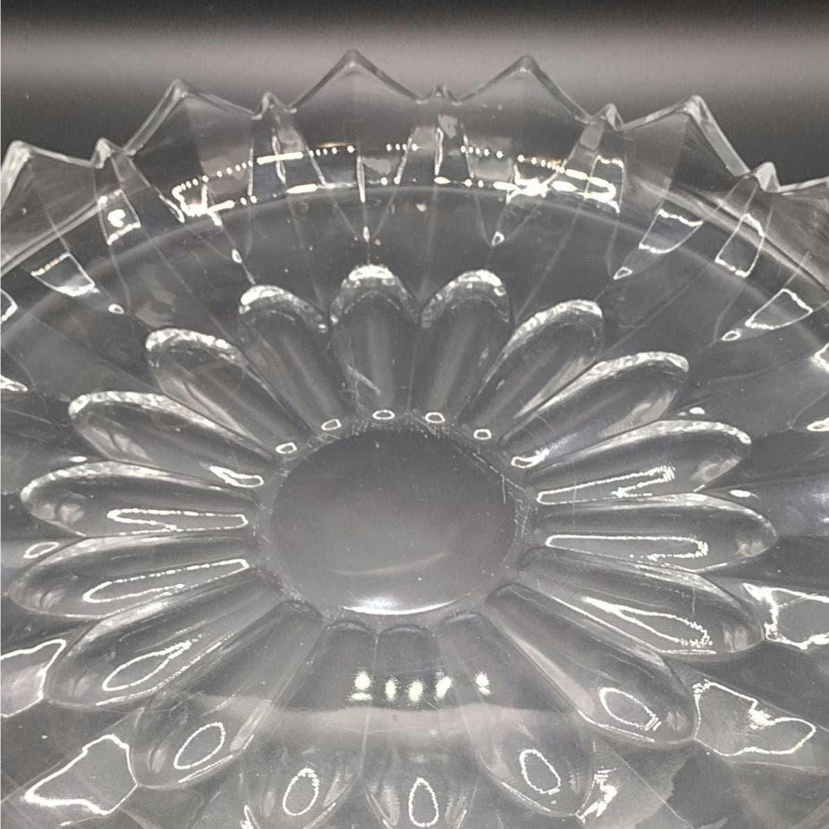 Vintage Clear Glass Sawtooth Edge Cake Plate 11 1/2" Serving Platter - Image 2