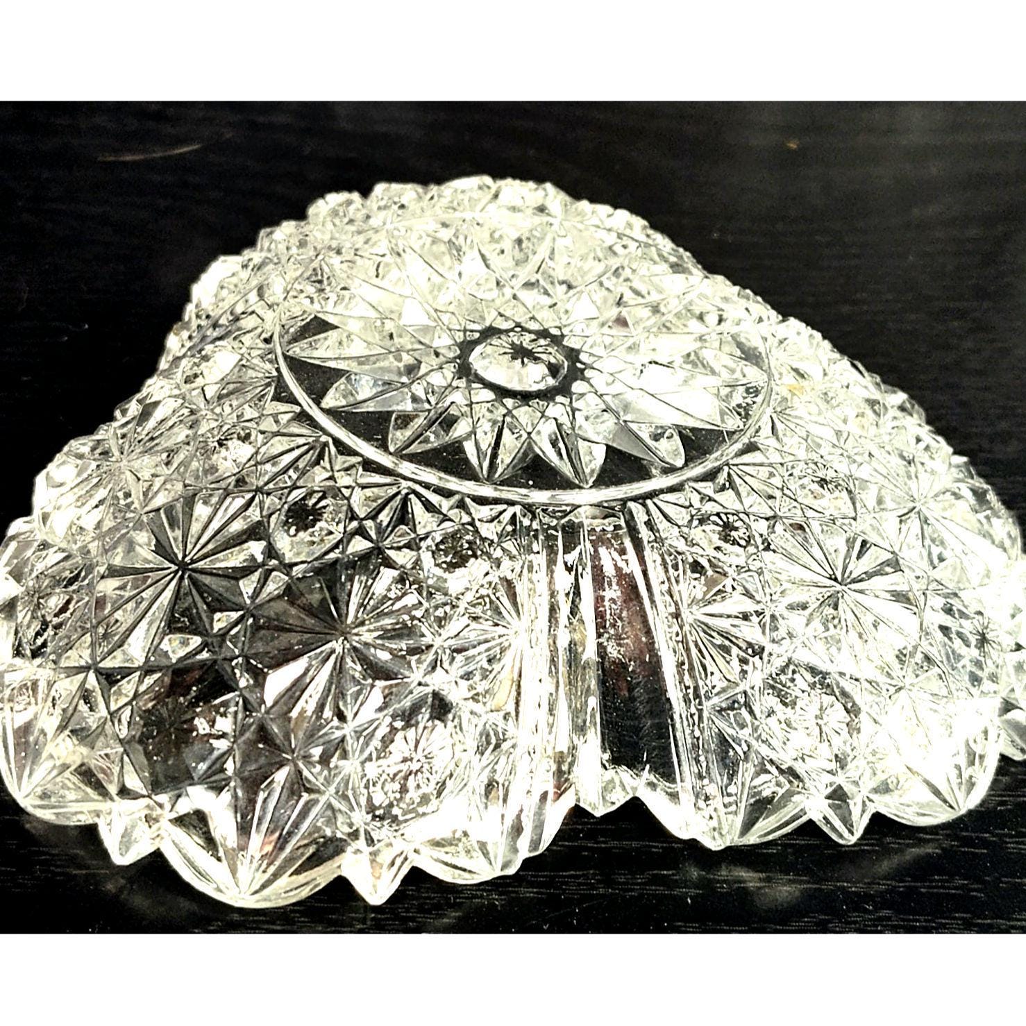 Antique 1880s EAPG Duncan and Sons Ellrose Triangular Candy Dishes Set of 6 - Image 3