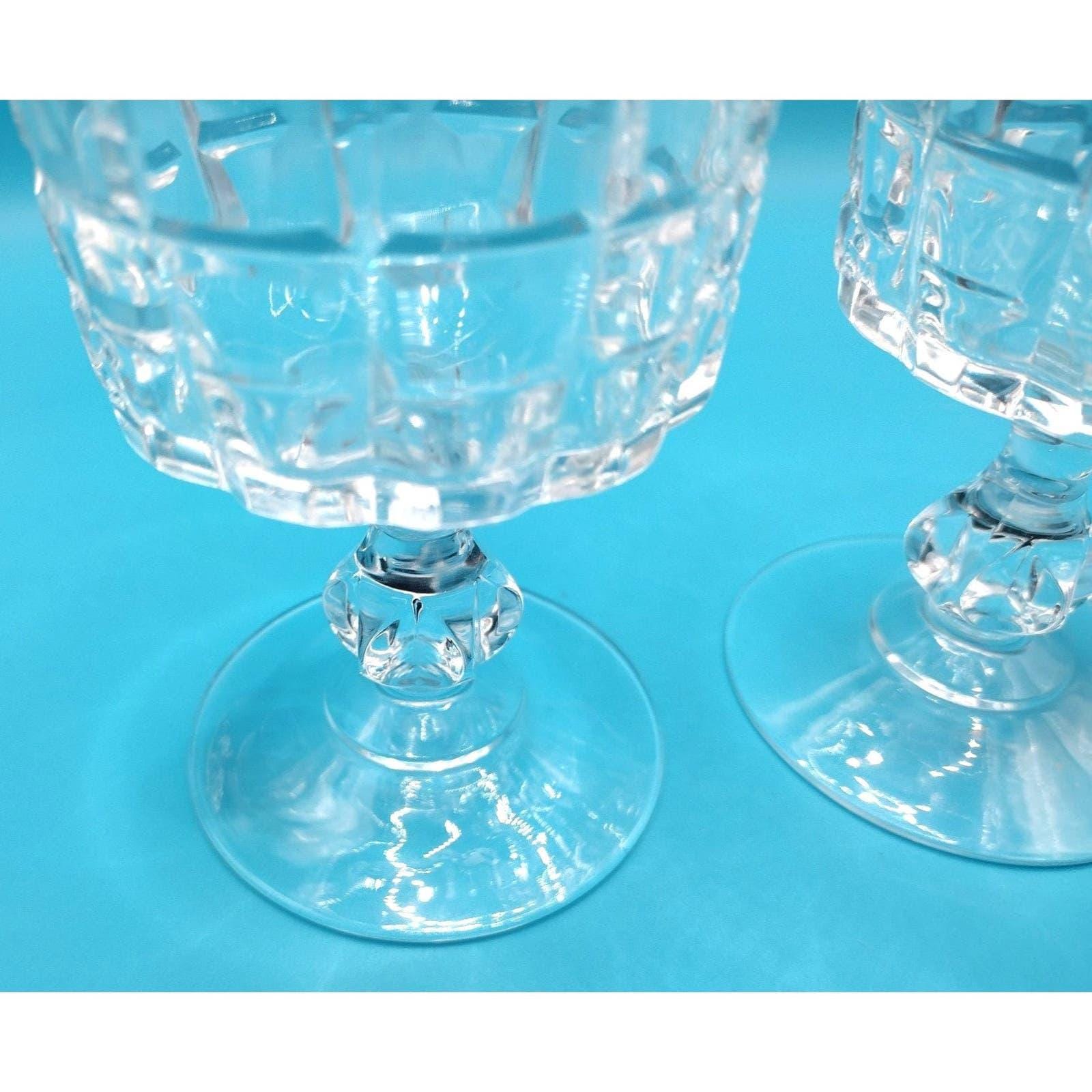 Vintage Cut Glass Crystal Wine Goblets Set of 2 Stemmed - Image 4