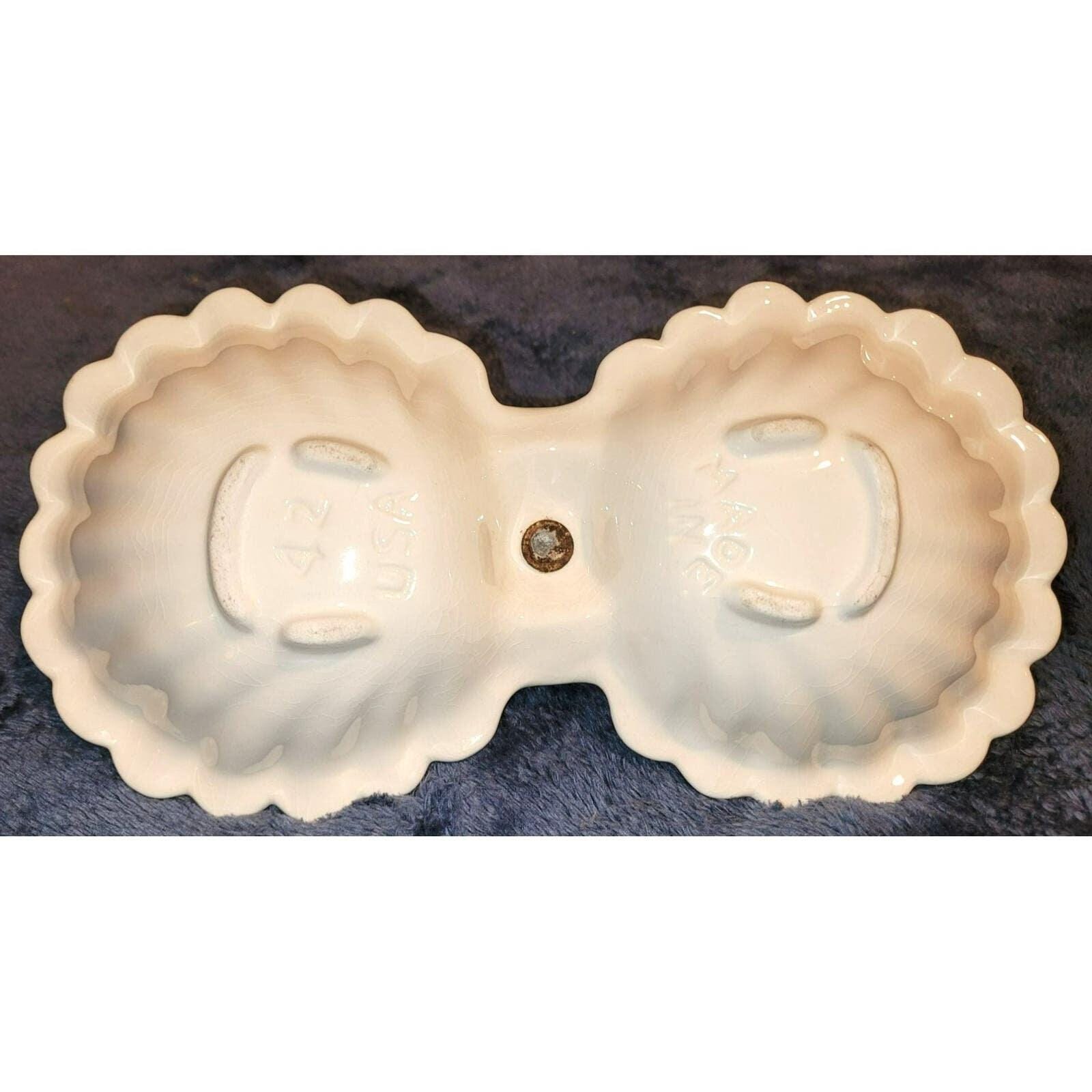 Vintage 1942 Shell Design Two Sided Relish Dish Tray with Handle - Image 2