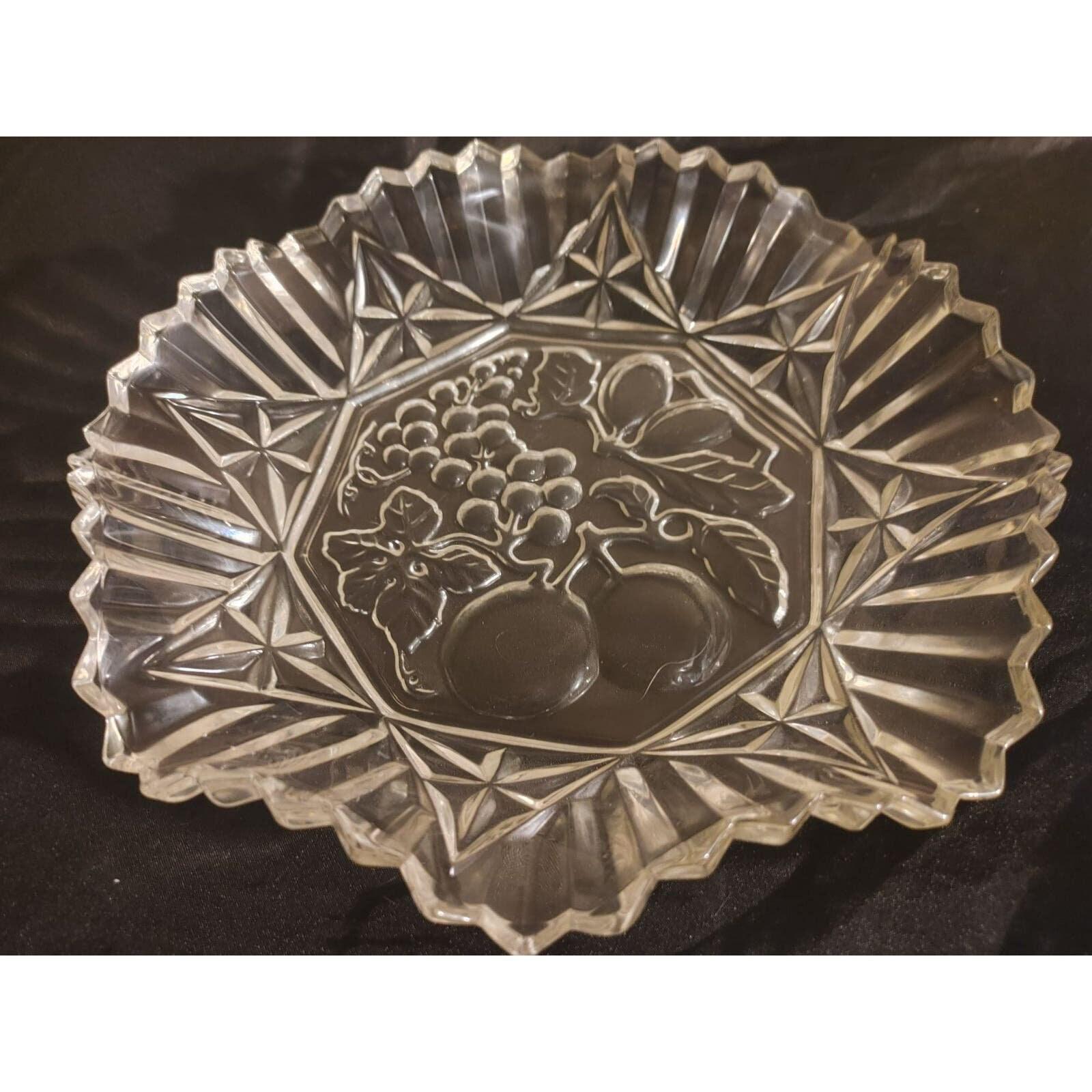 Vintage Federal Glass 10” Round Bowl Pioneer Clear Pressed Fruit Patternzwzs - Image 2